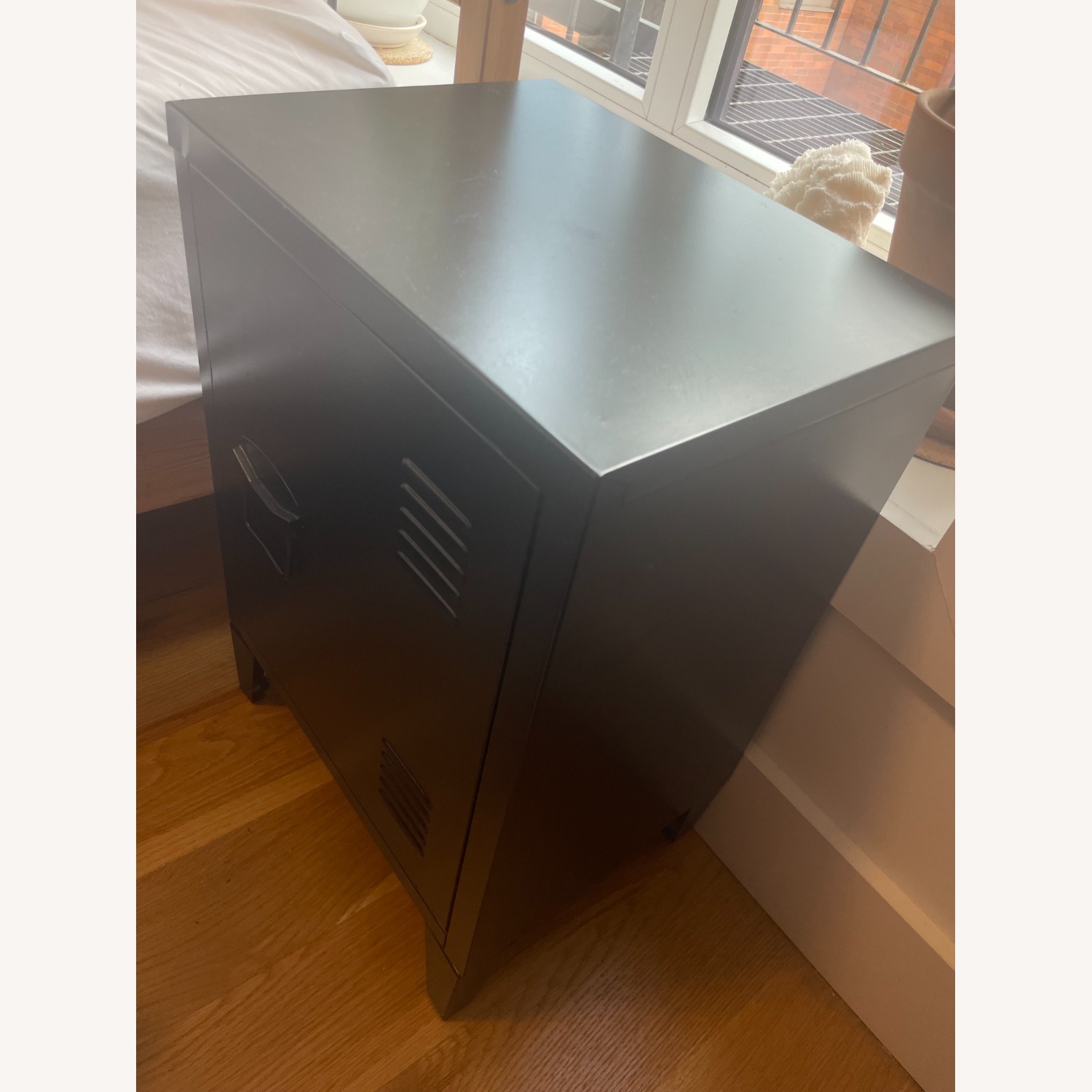Black Nightstand- Locker Style - image-2