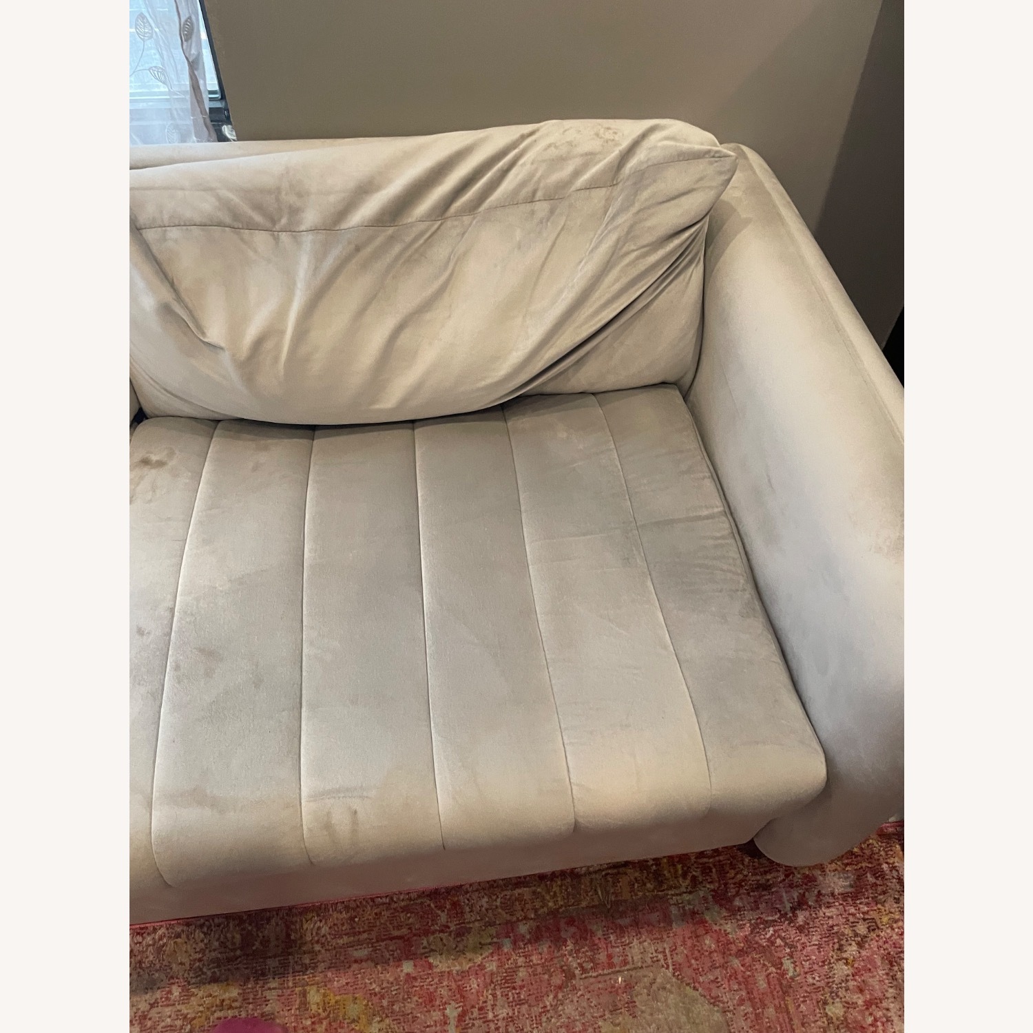Silver Velvet Sofa - image-2