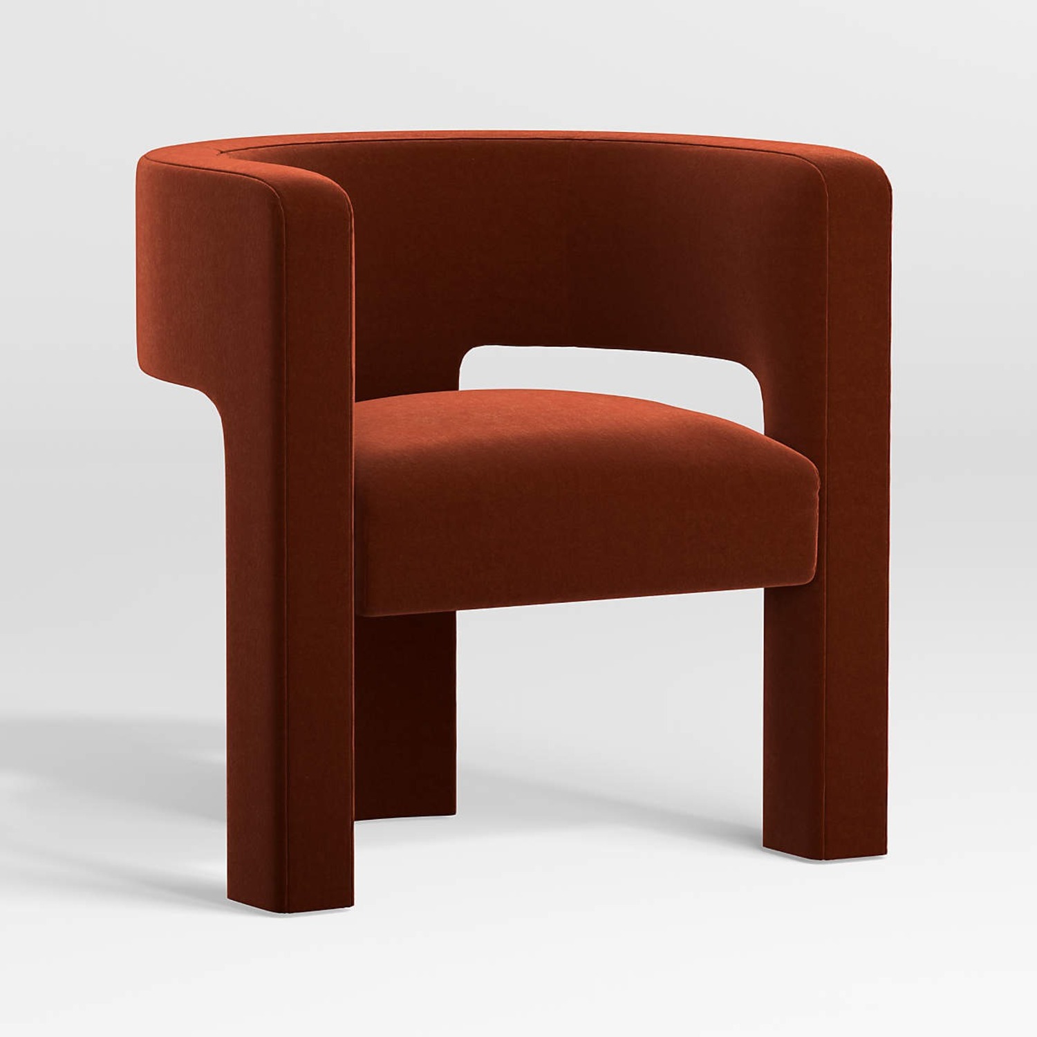 Crate & Barrel Sculpt Chairs in Rust (Pair) - image-1