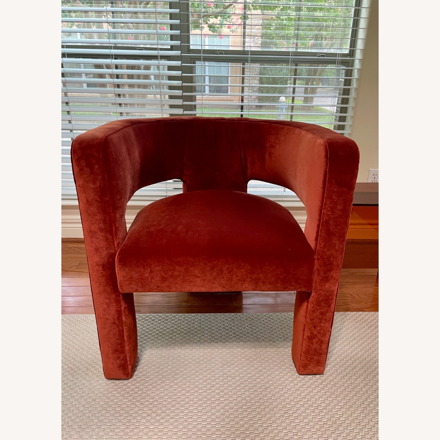 Crate & Barrel Sculpt Chairs in Rust (Pair) - image-4