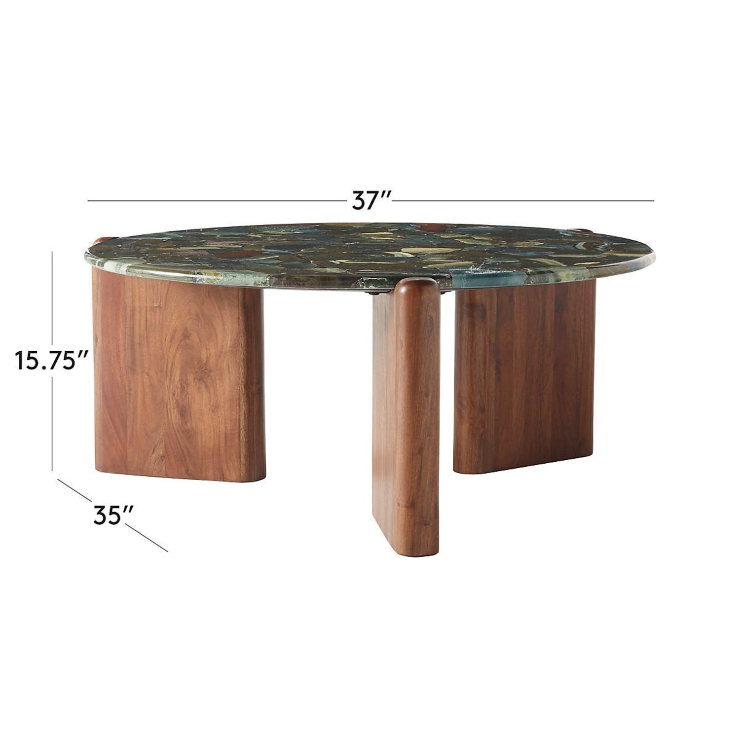 CB2 Santoro Green Quartz Coffee Table - image-4