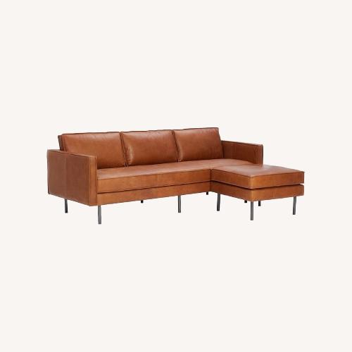 Used West Elm Axel Leather 2-Piece Sectional for sale on AptDeco