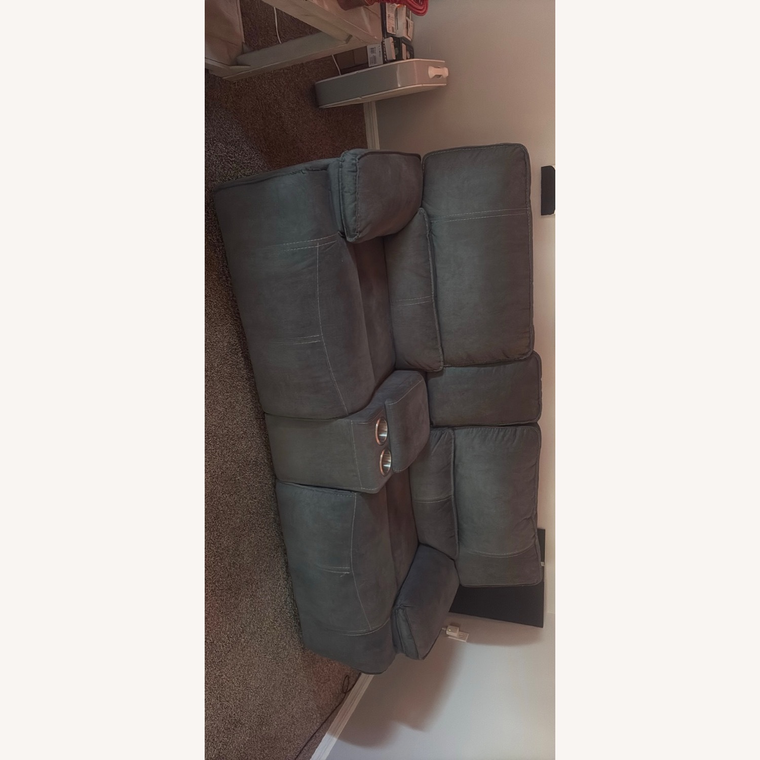 Blue Electric Reclinable Couch - image-0