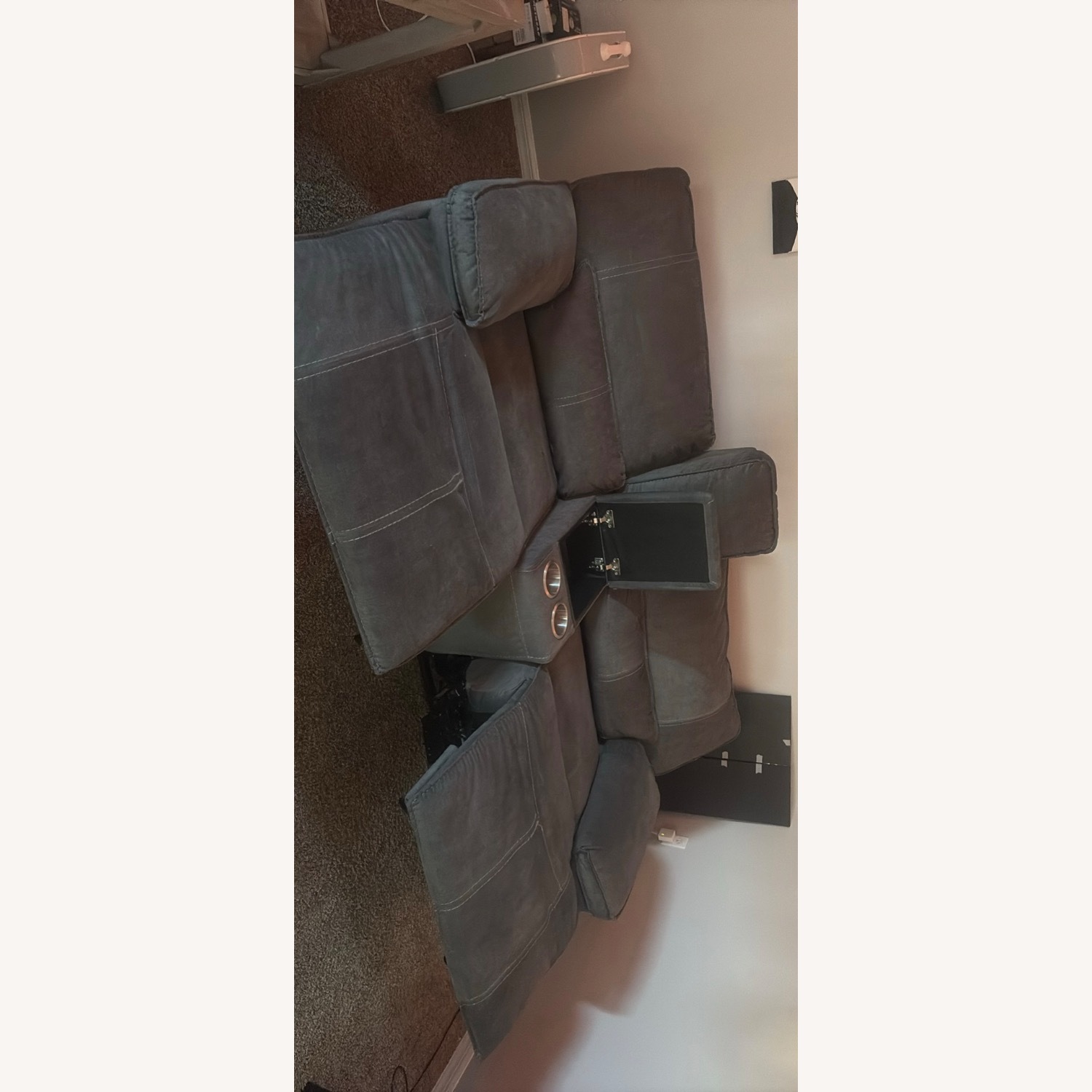 Blue Electric Reclinable Couch - image-1