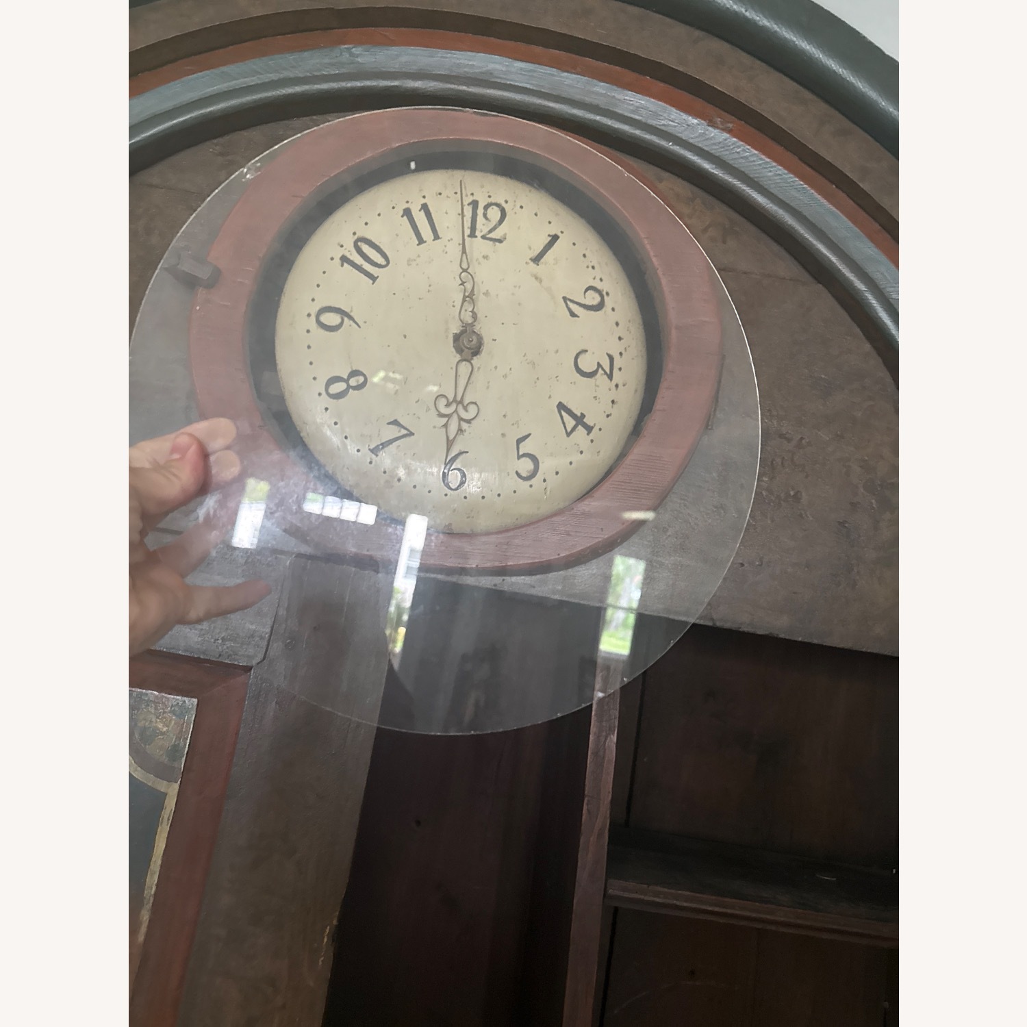Antique Clock Cabinet with Secretary Desk - image-9