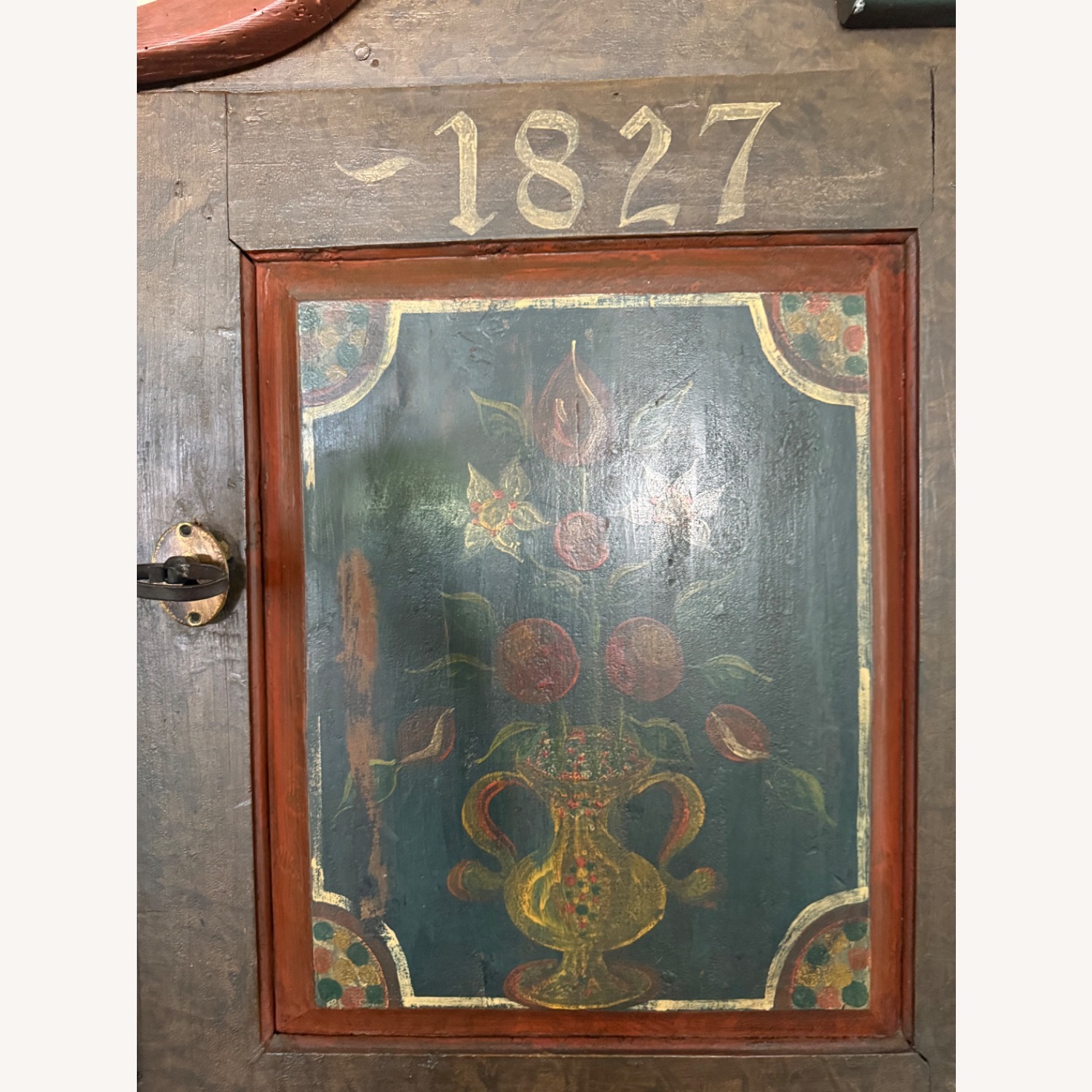 Antique Clock Cabinet with Secretary Desk - image-6
