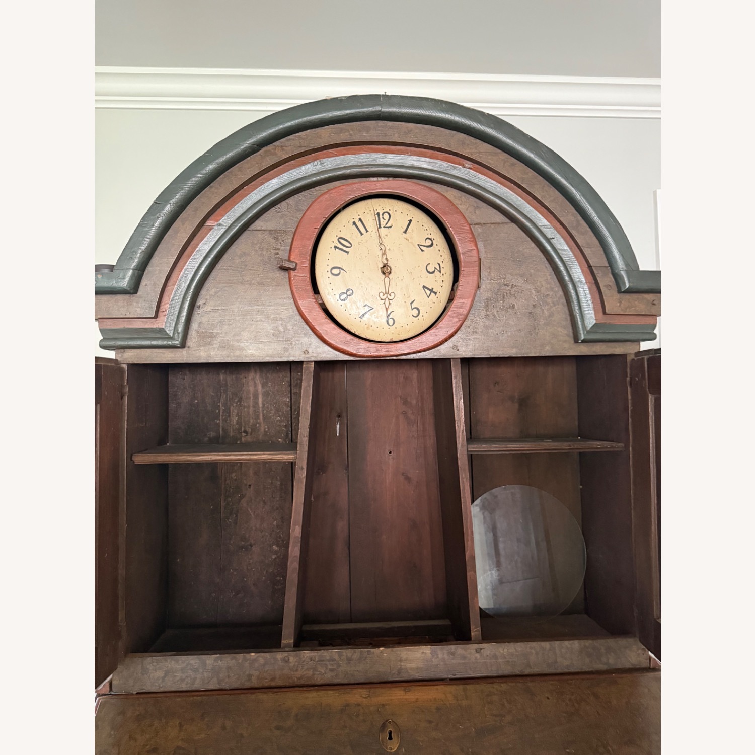 Antique Clock Cabinet with Secretary Desk - image-4