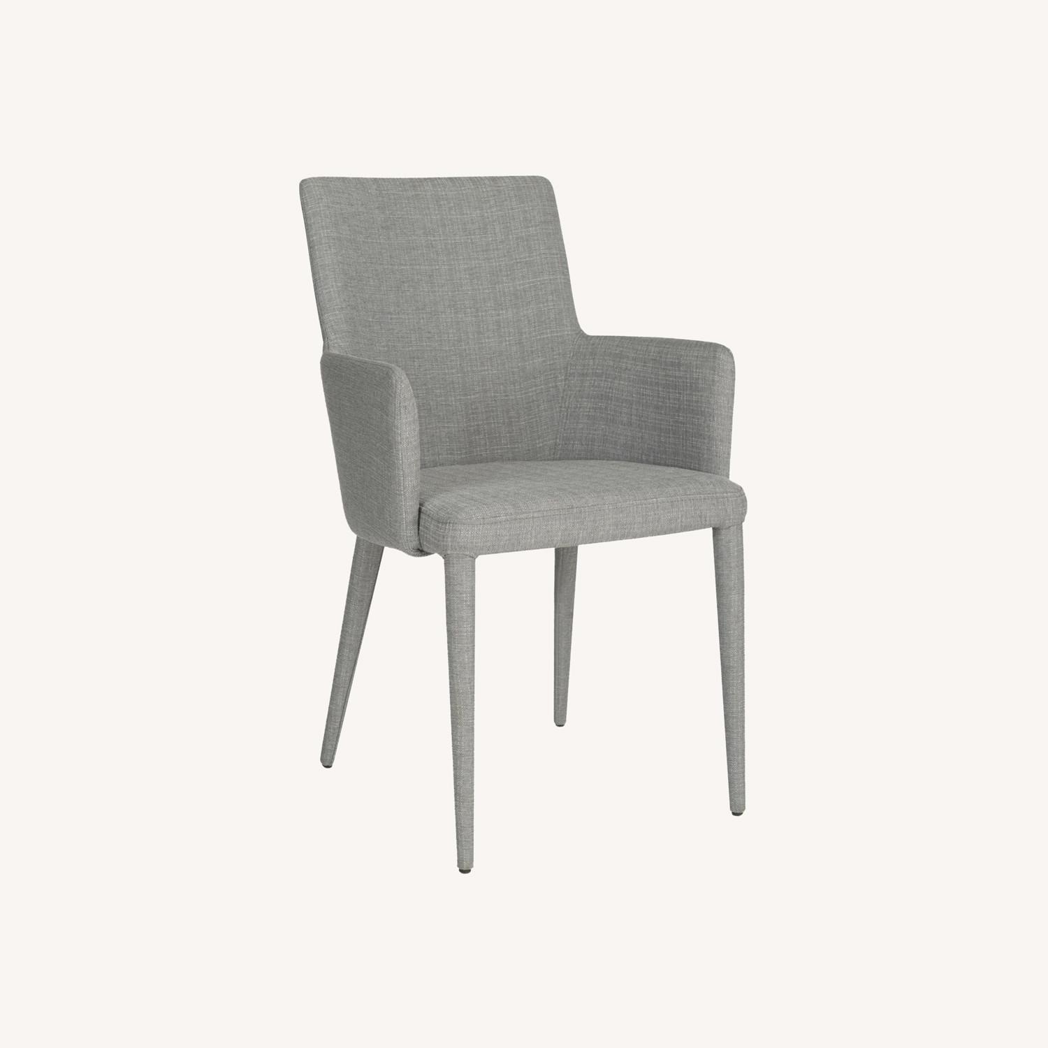 Grey Mid Century Modern Upholstered Dining Chairs - image-0