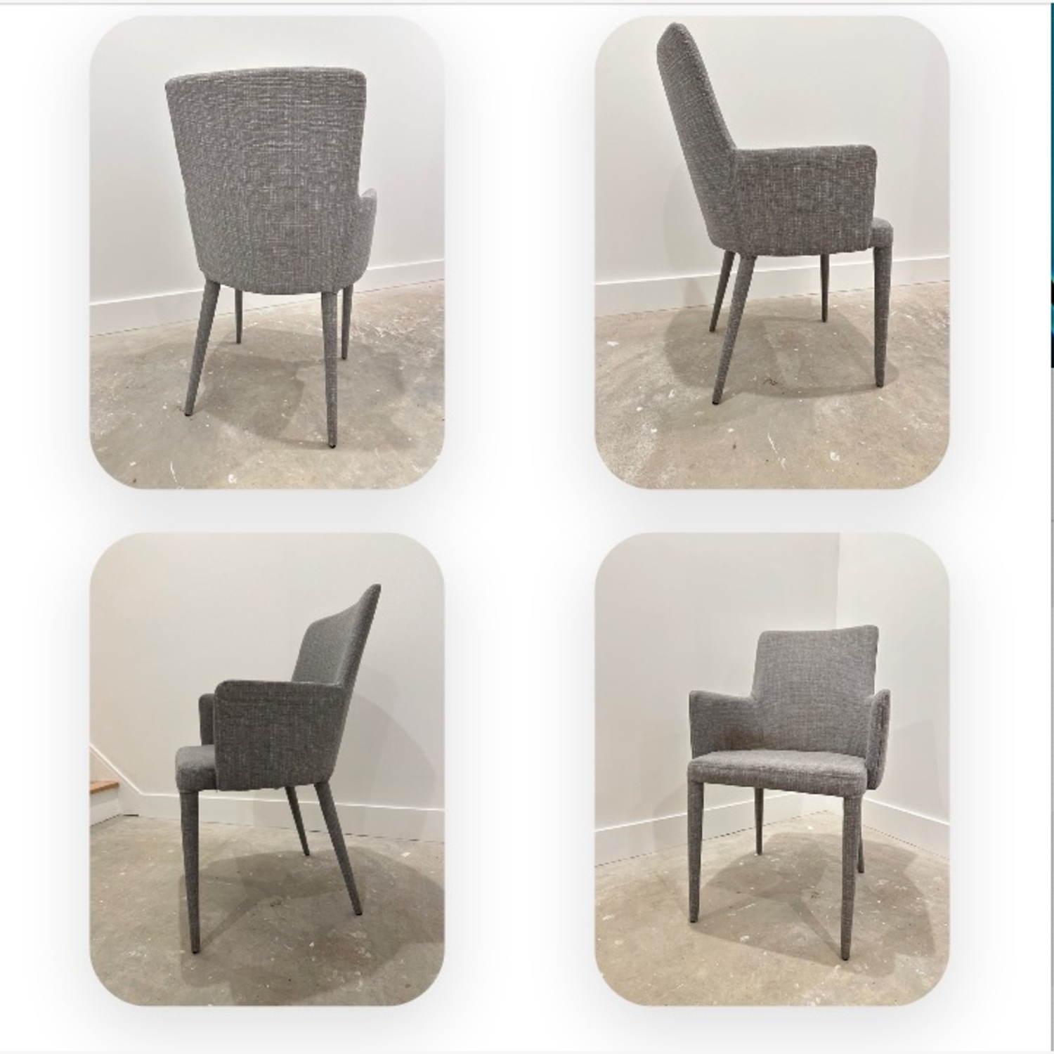 Grey Mid Century Modern Upholstered Dining Chairs - image-4