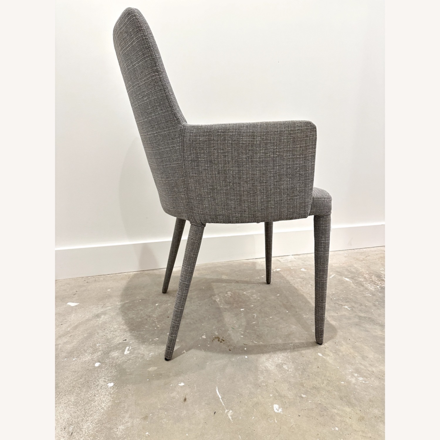 Grey Mid Century Modern Upholstered Dining Chairs - image-3