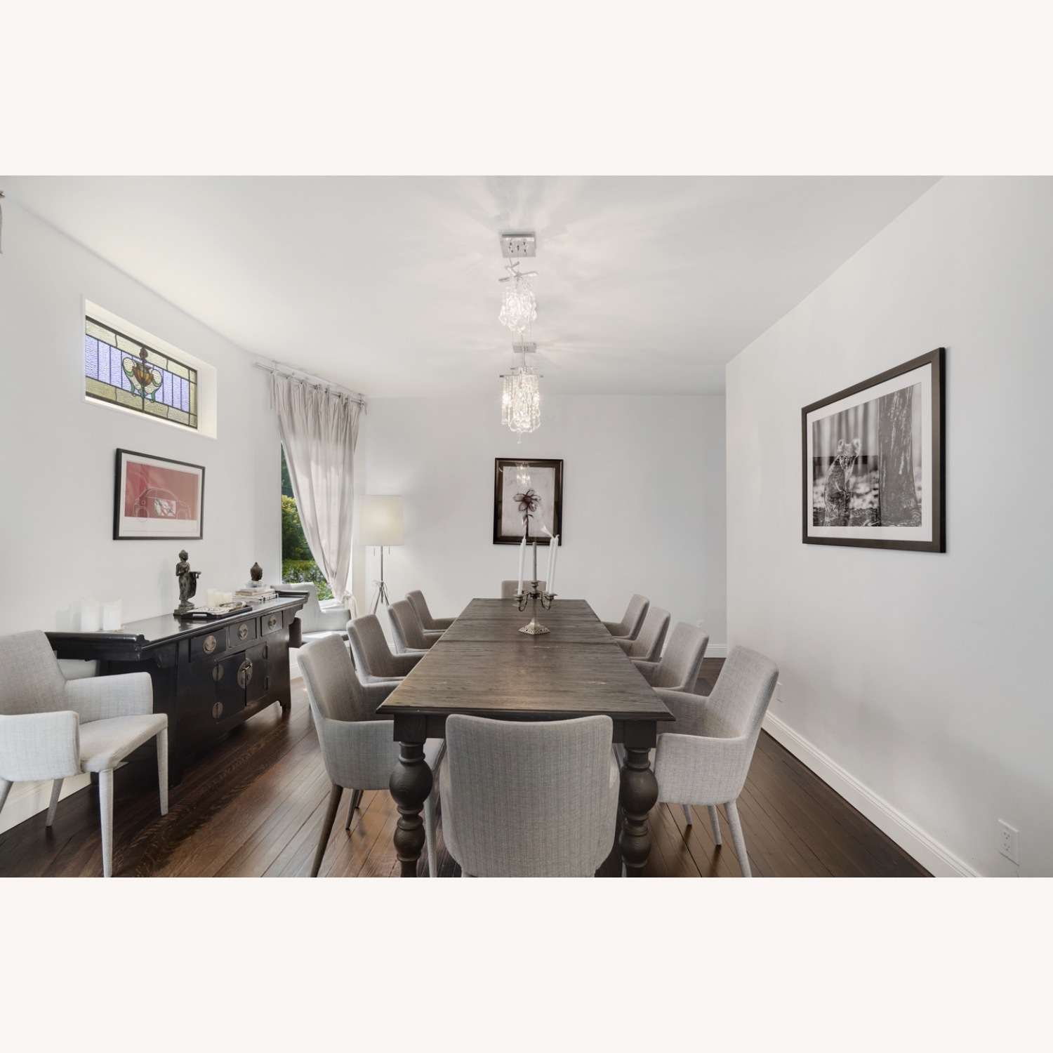 Grey Mid Century Modern Upholstered Dining Chairs - image-1