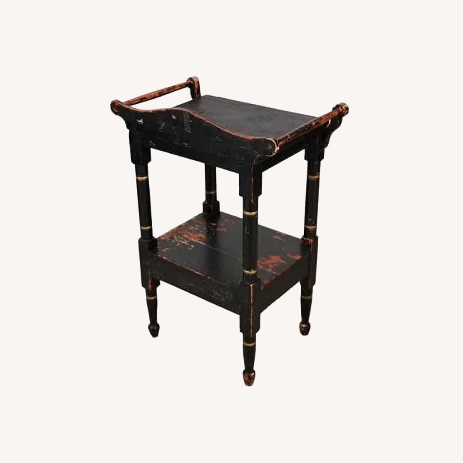 Antique Hand Carved Ebonized Painted Dry Sink - image-0