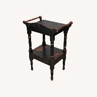 Antique Hand Carved Ebonized Painted Dry Sink