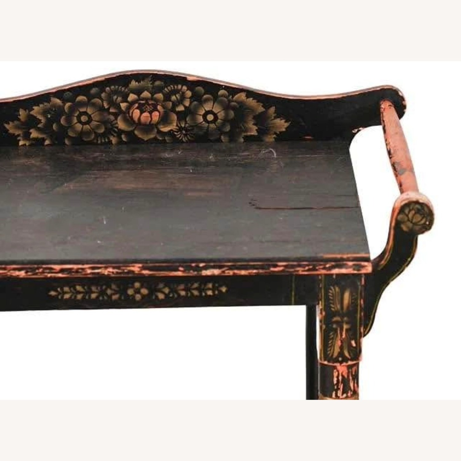 Antique Hand Carved Ebonized Painted Dry Sink - image-5