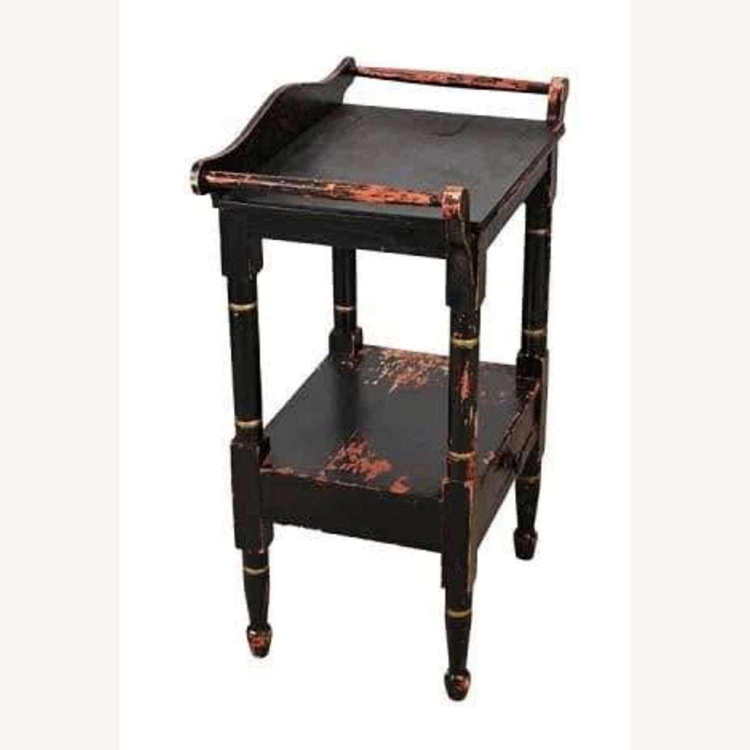 Antique Hand Carved Ebonized Painted Dry Sink - image-1