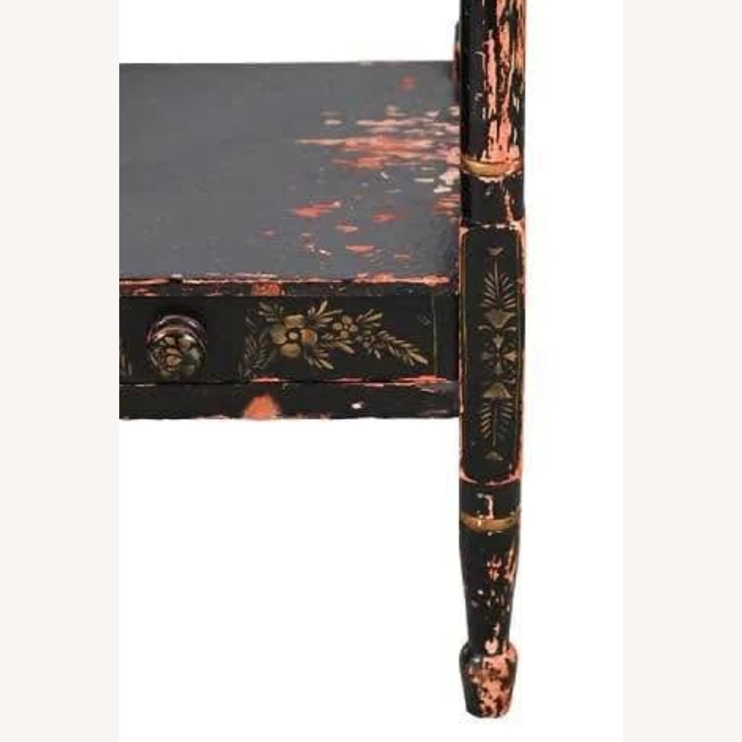 Antique Hand Carved Ebonized Painted Dry Sink - image-3
