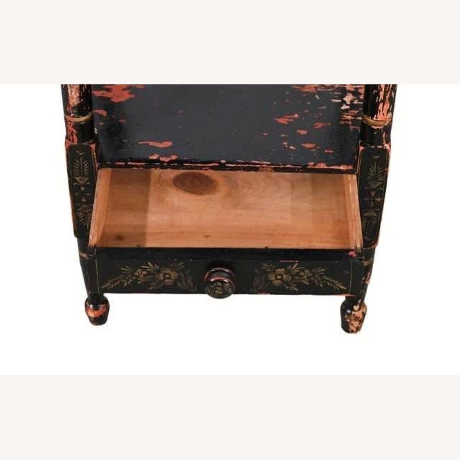 Antique Hand Carved Ebonized Painted Dry Sink - image-9