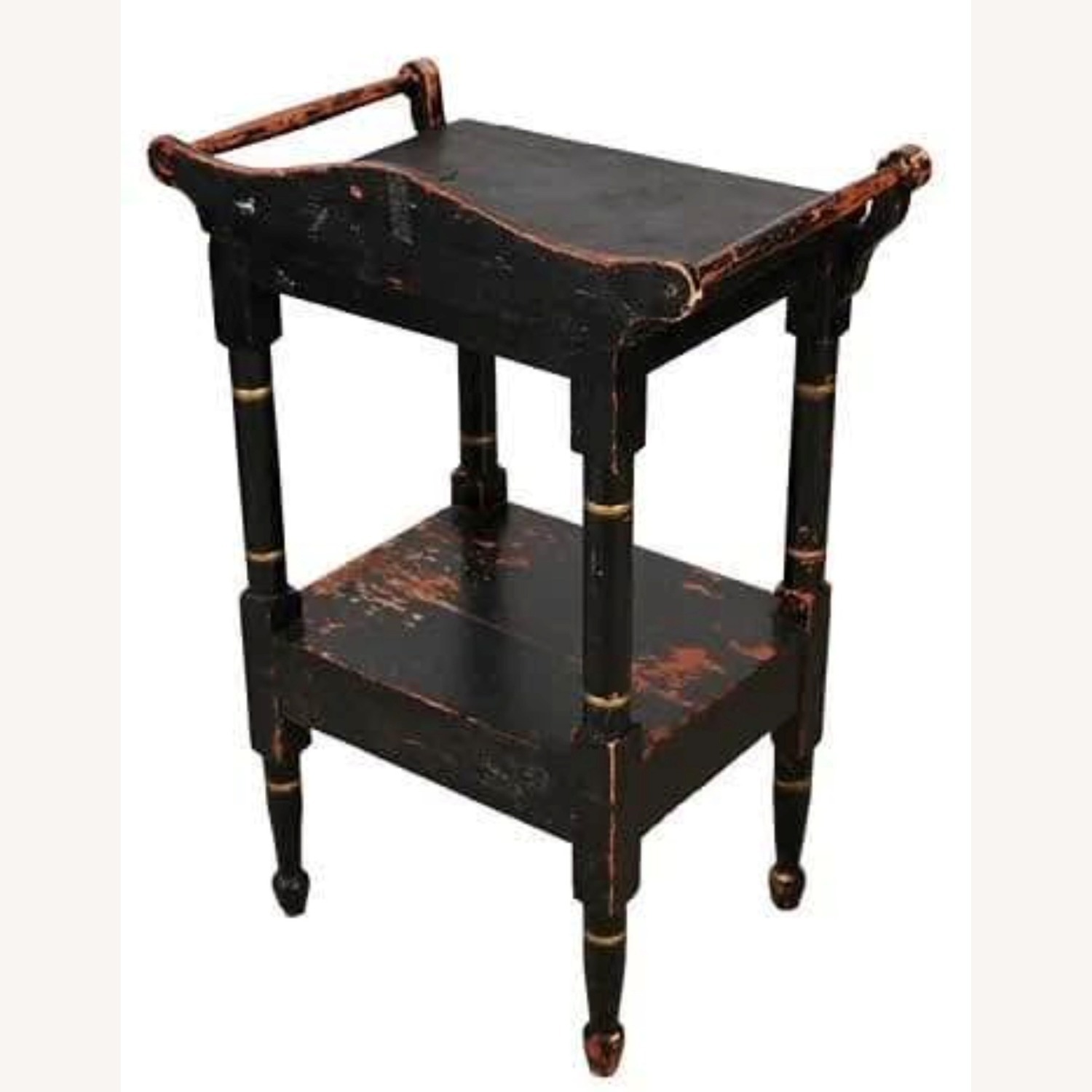 Antique Hand Carved Ebonized Painted Dry Sink - image-7