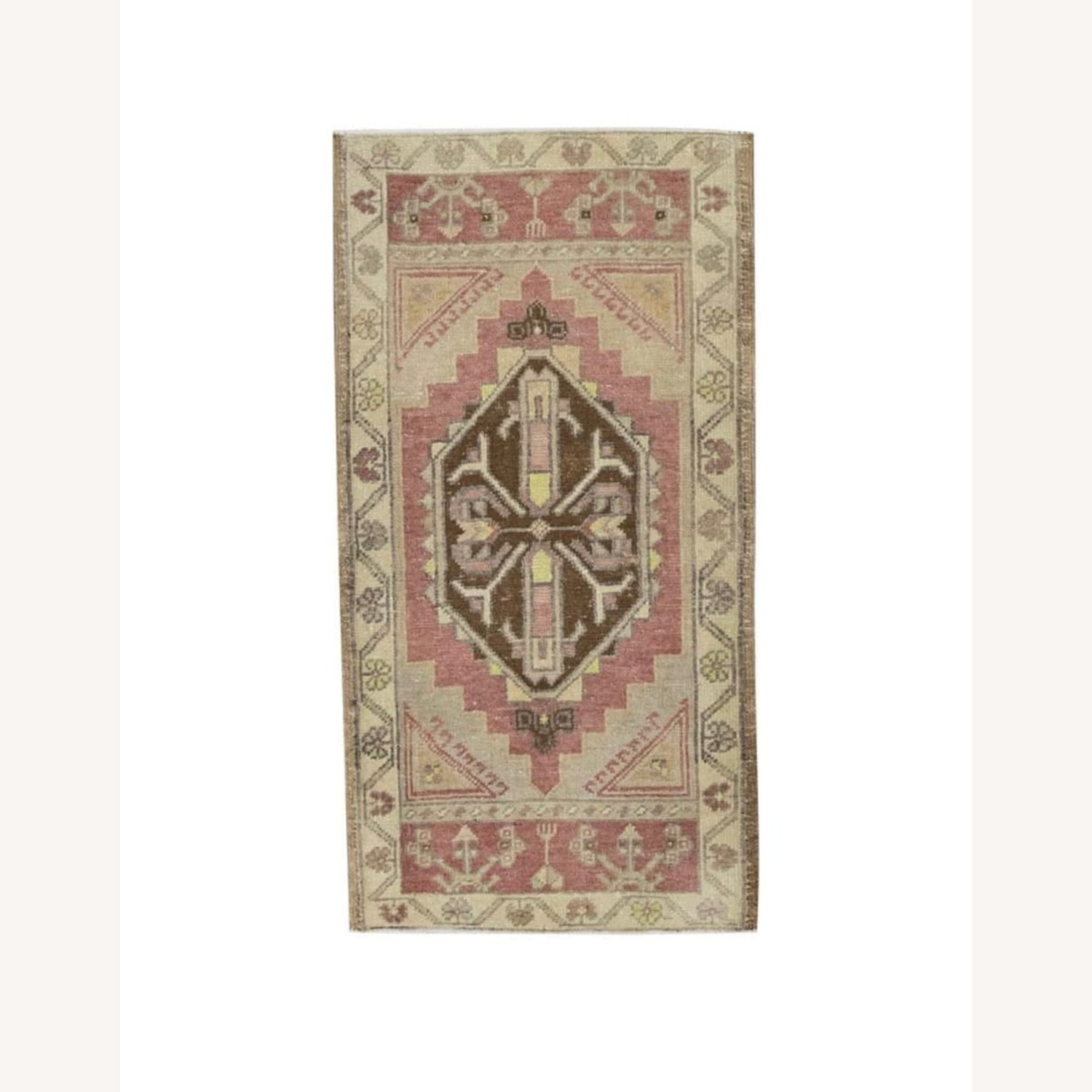 Oriental Hand Knotted Vintage Turkish Mini Rug  - image-4