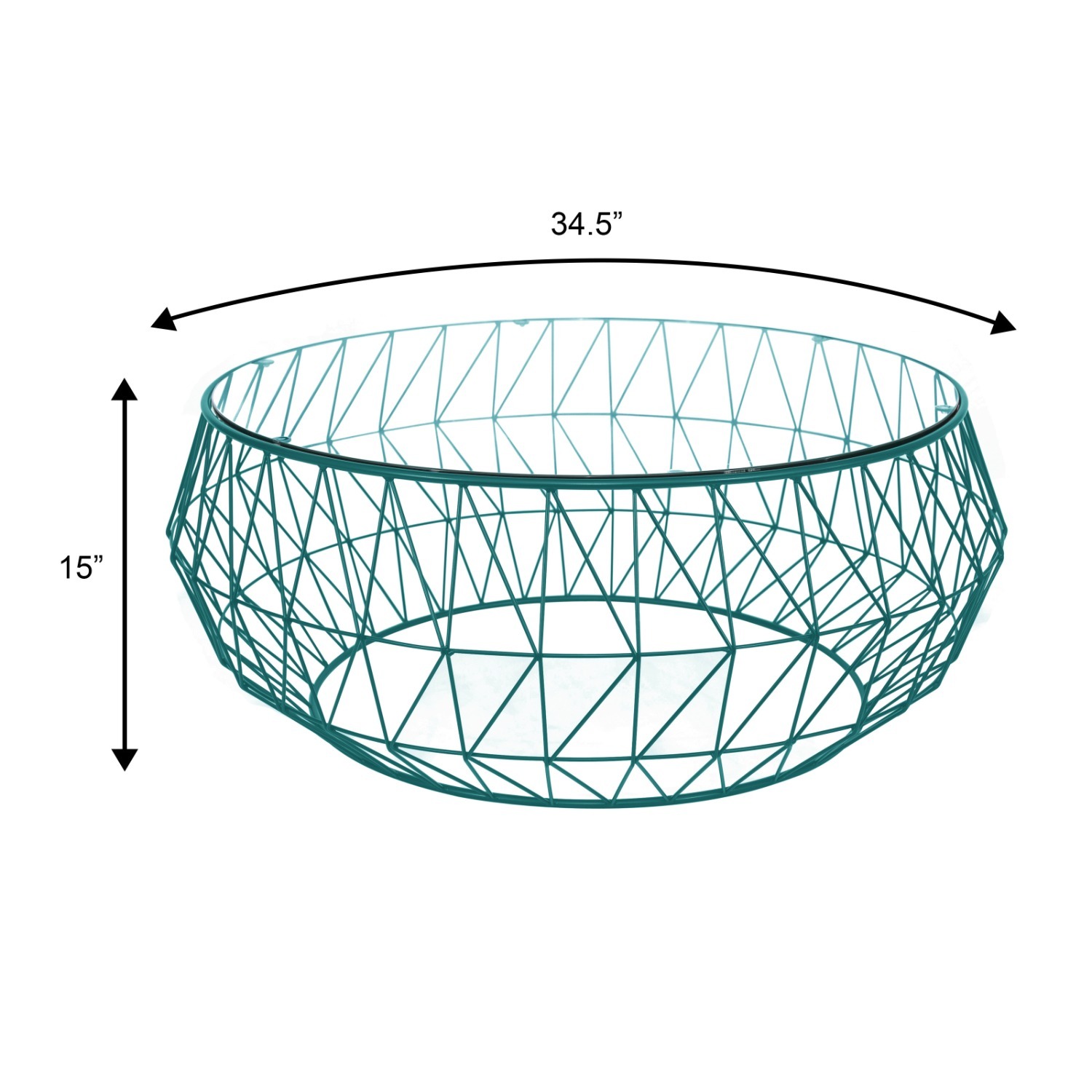 LeisureMod Malibu 39" Glass Top Blue Coffee Table - image-10