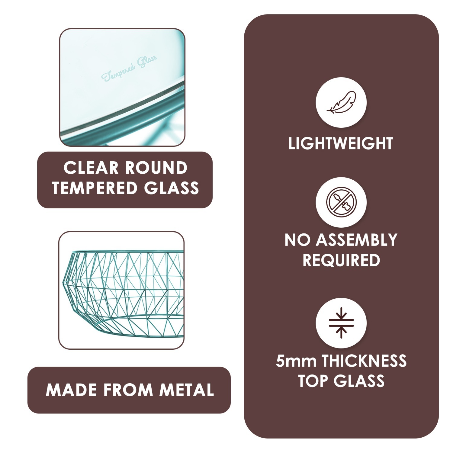 LeisureMod Malibu 39" Glass Top Blue Coffee Table - image-2