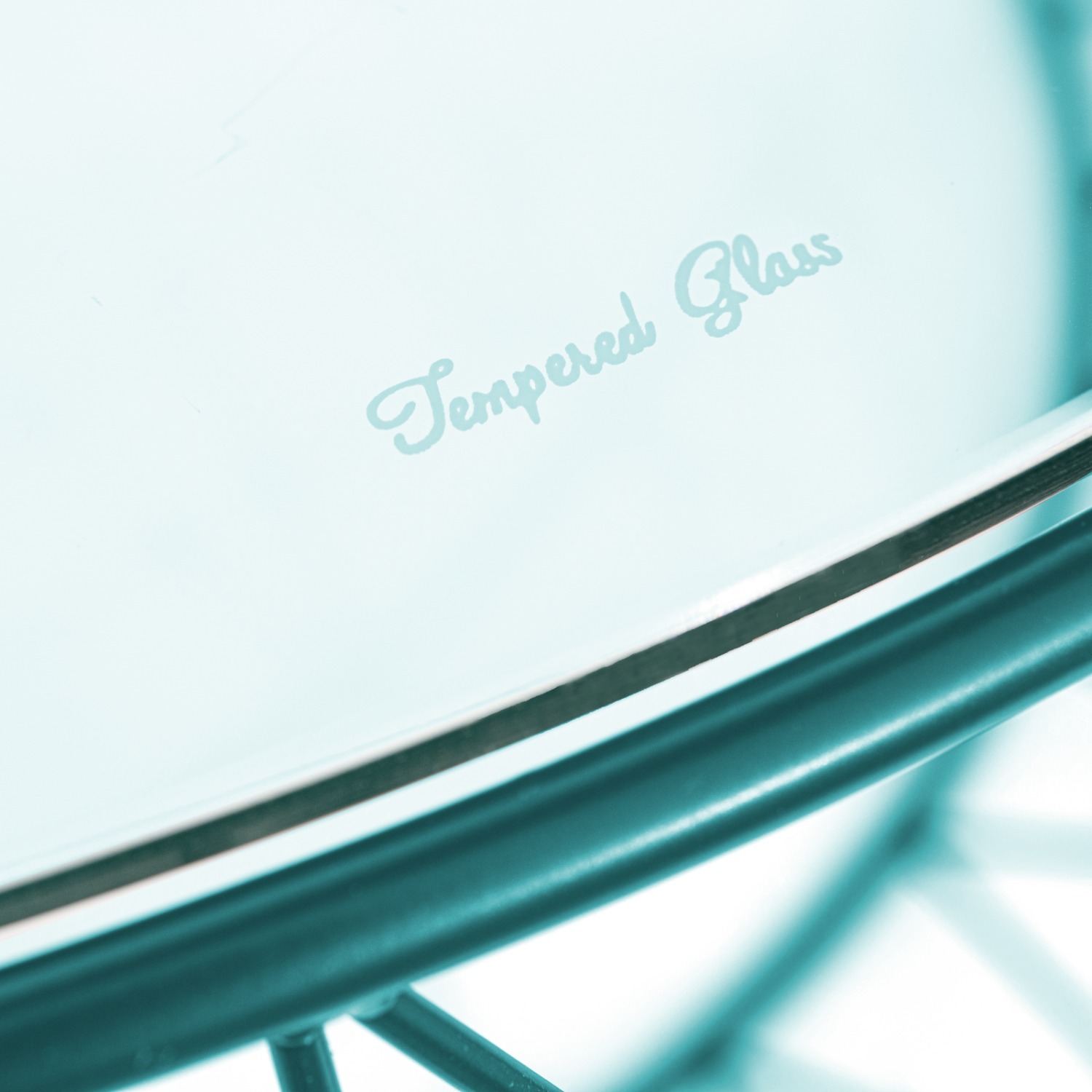 LeisureMod Malibu 39" Glass Top Blue Coffee Table - image-7