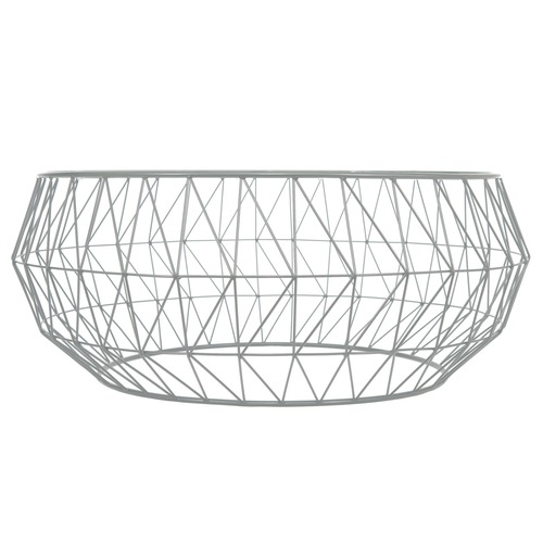 Used LeisureMod Malibu 39" Glass Top Grey Coffee Table for sale on AptDeco