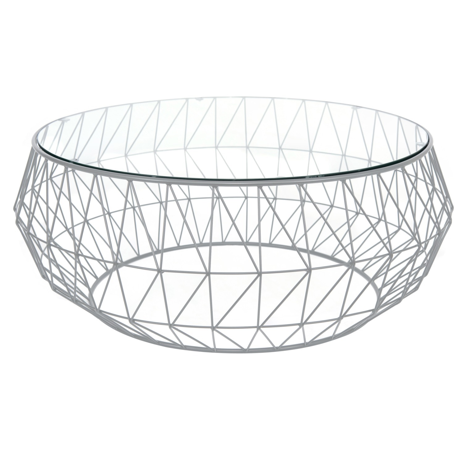 LeisureMod Malibu 39" Glass Top Grey Coffee Table - image-4