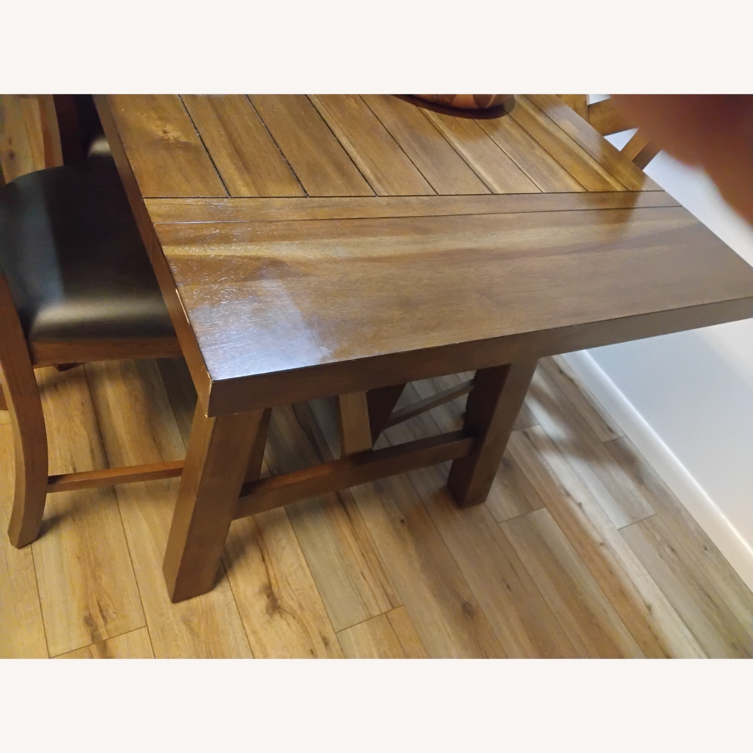 Dark Brown Wood Dining Set for 4 People - AptDeco