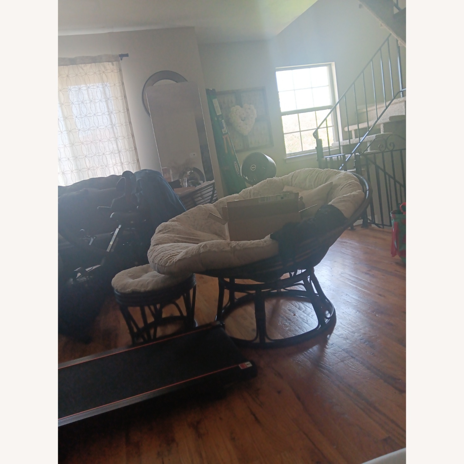 Pier 1 Imports Accent Chair and Foot Rest - image-2