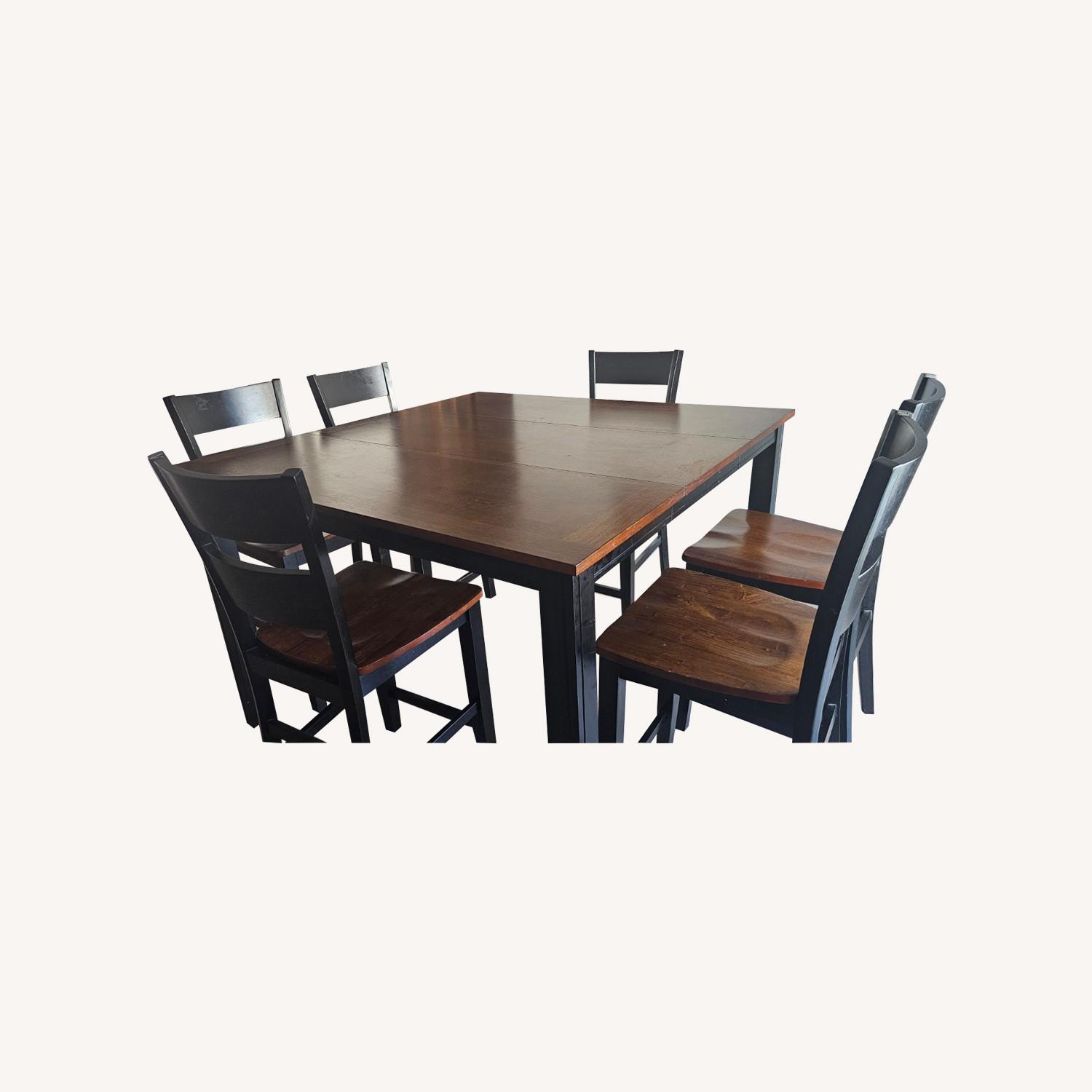 Dining Set with 6 High Chairs - image-0