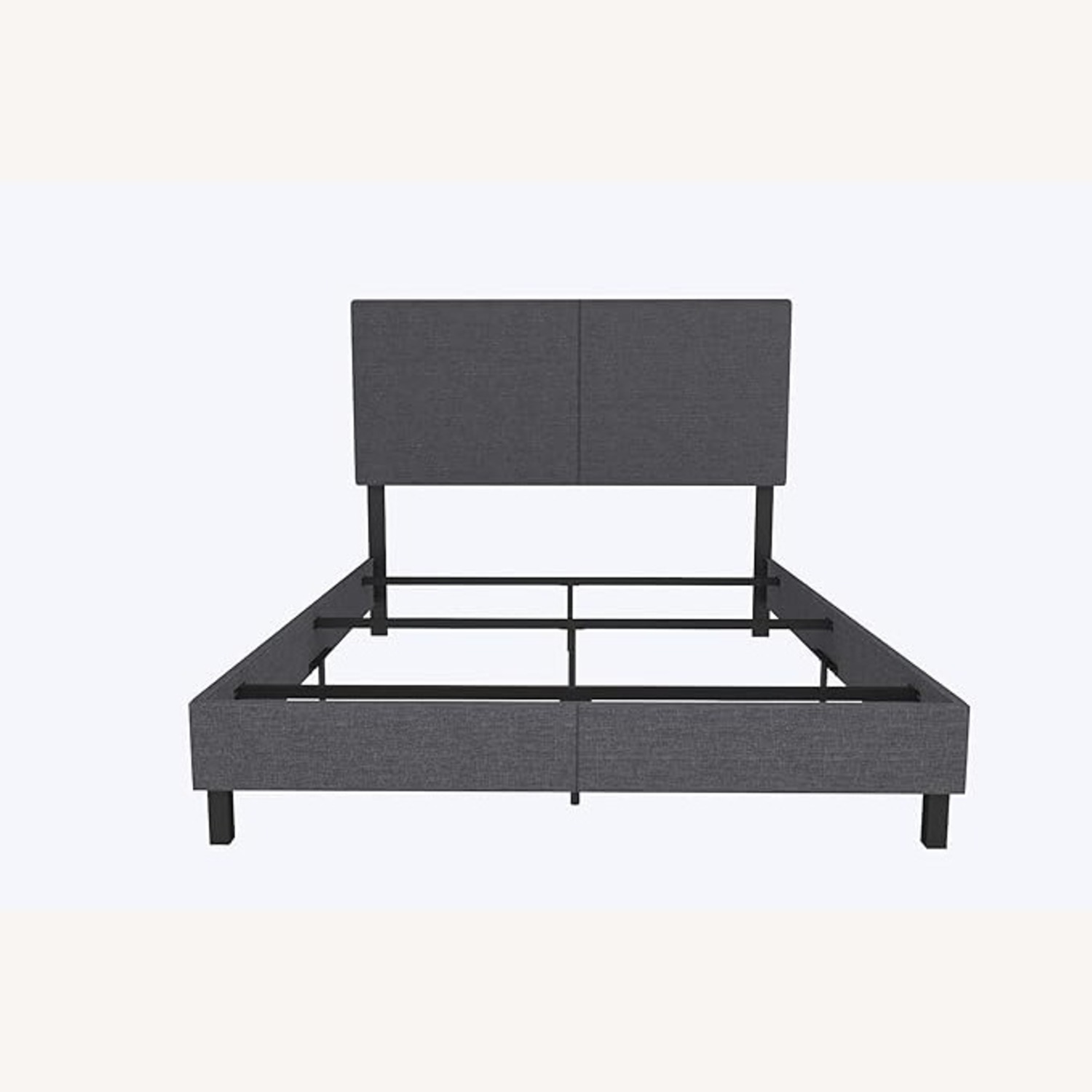 Grey Linen Queen Size Bed Frame - image-2