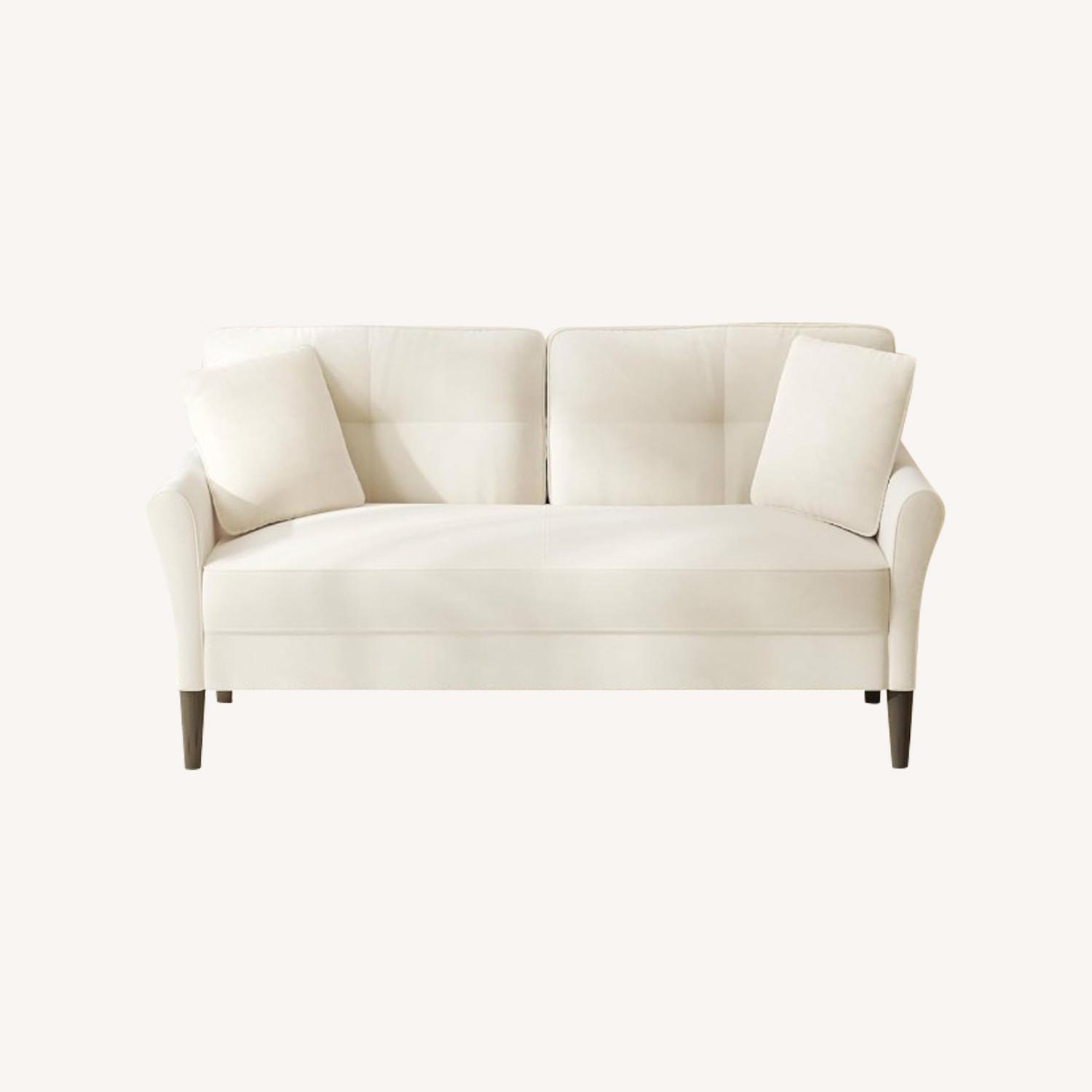 Soft Small Couch with 2 Pillows - image-0