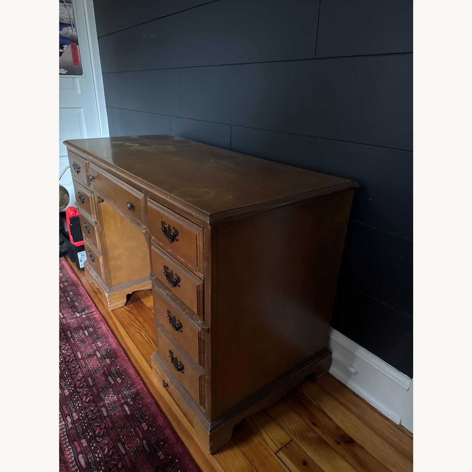 Vintage Bassett Furniture 7 Drawer Writing Desk - image-3