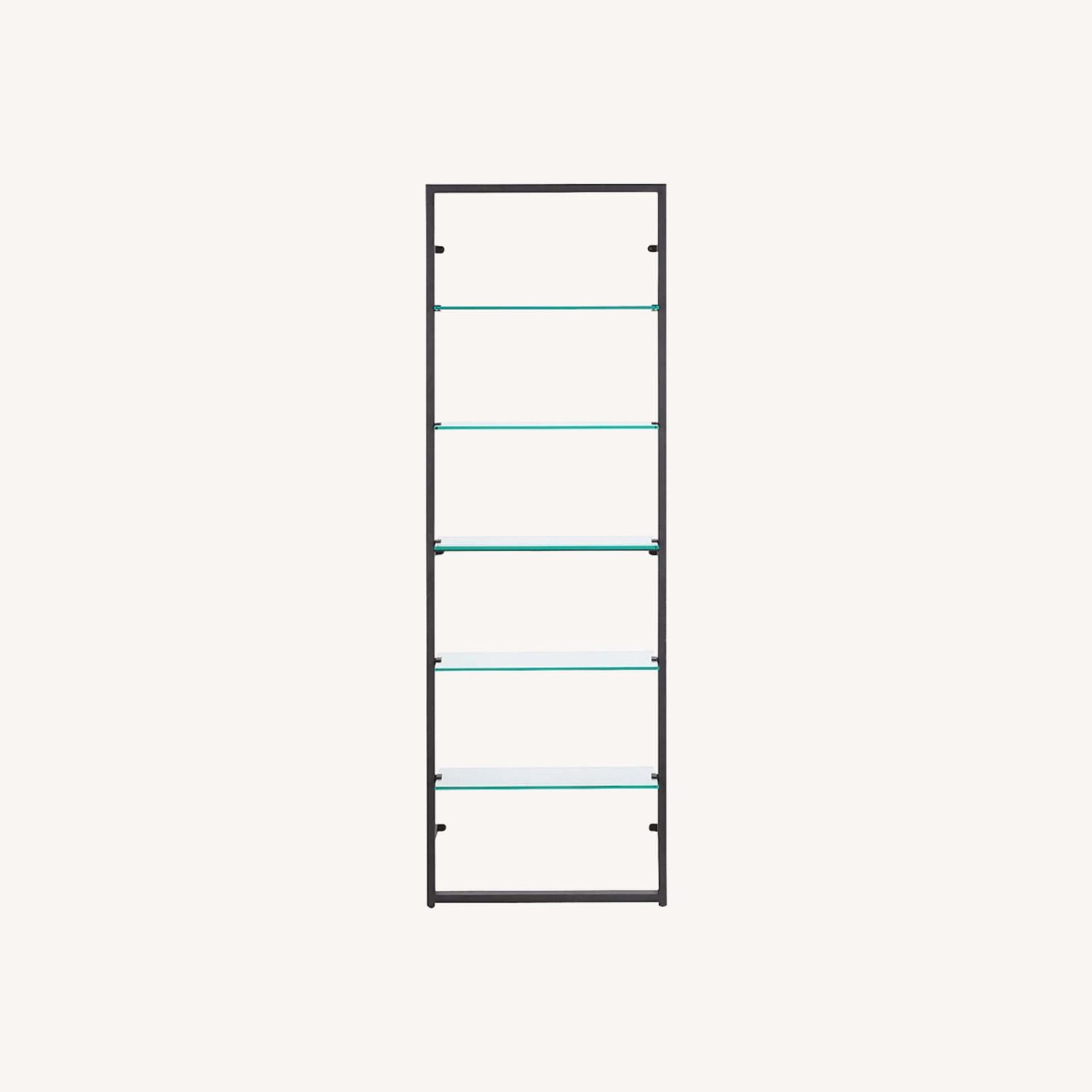CB2 Black Metal Wall Mount Bookshelf - image-0