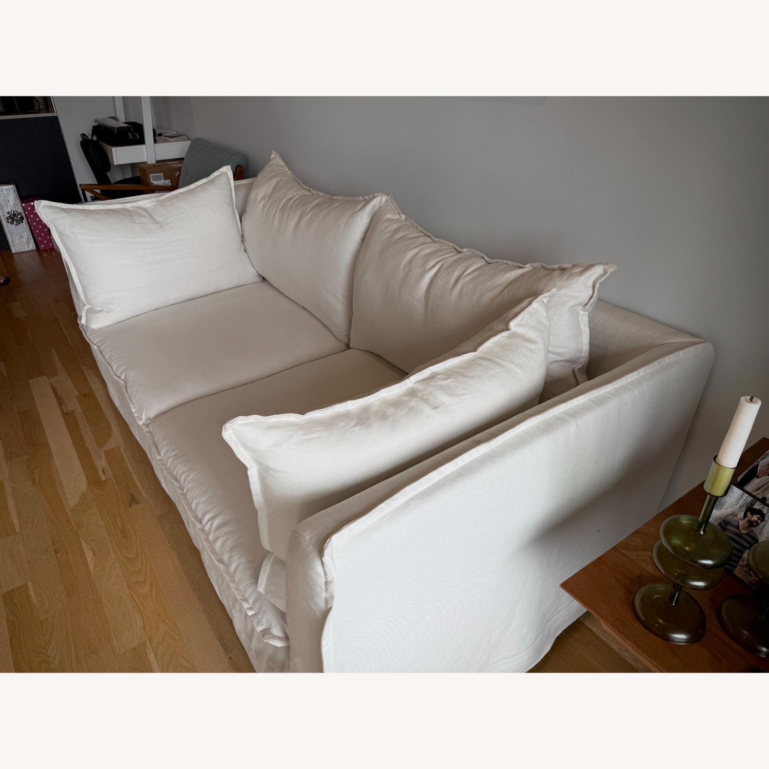 West Elm Linen Sofa - image-3