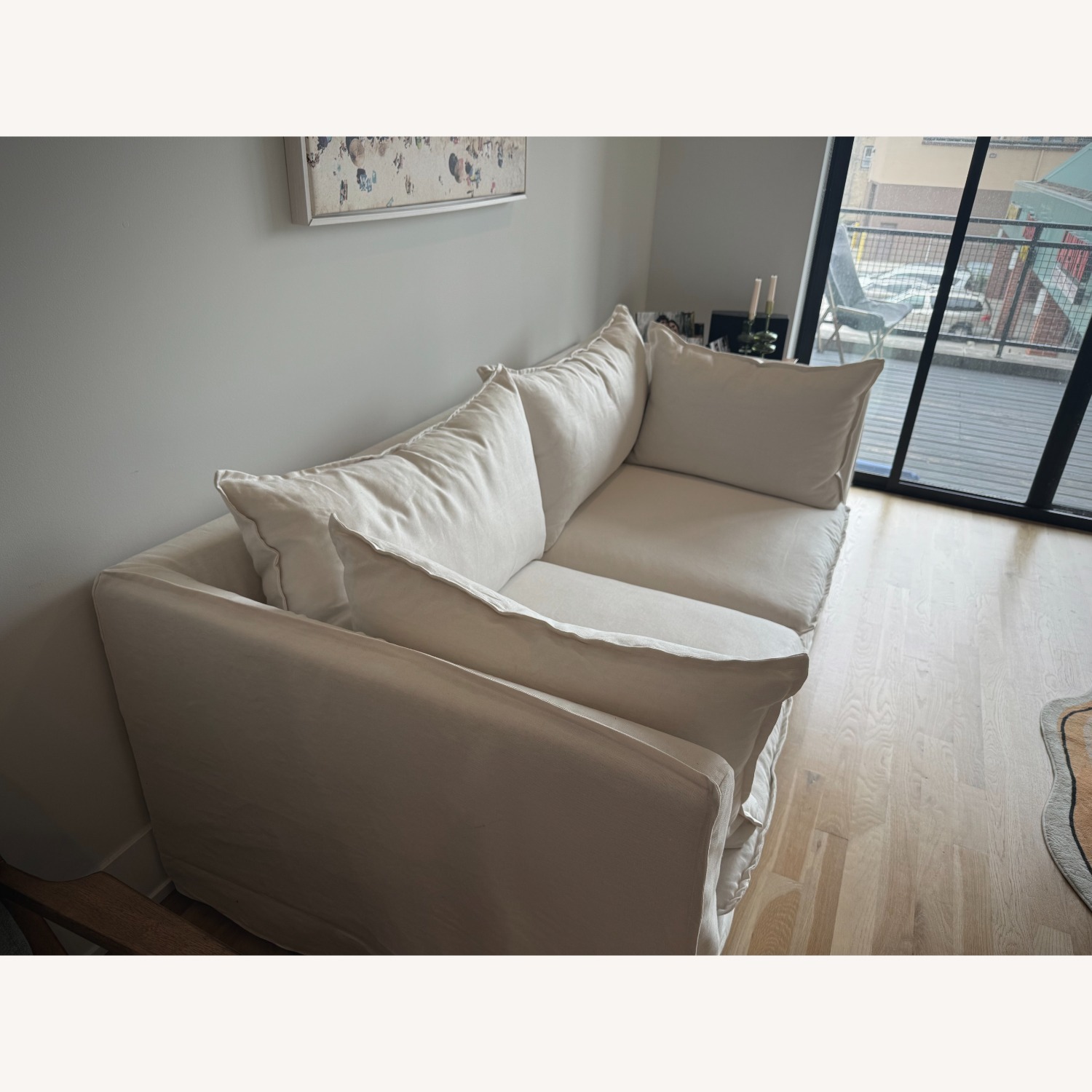 West Elm Linen Sofa - image-2