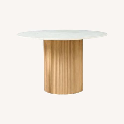 Used Ellington Marble Round Dining Table for sale on AptDeco