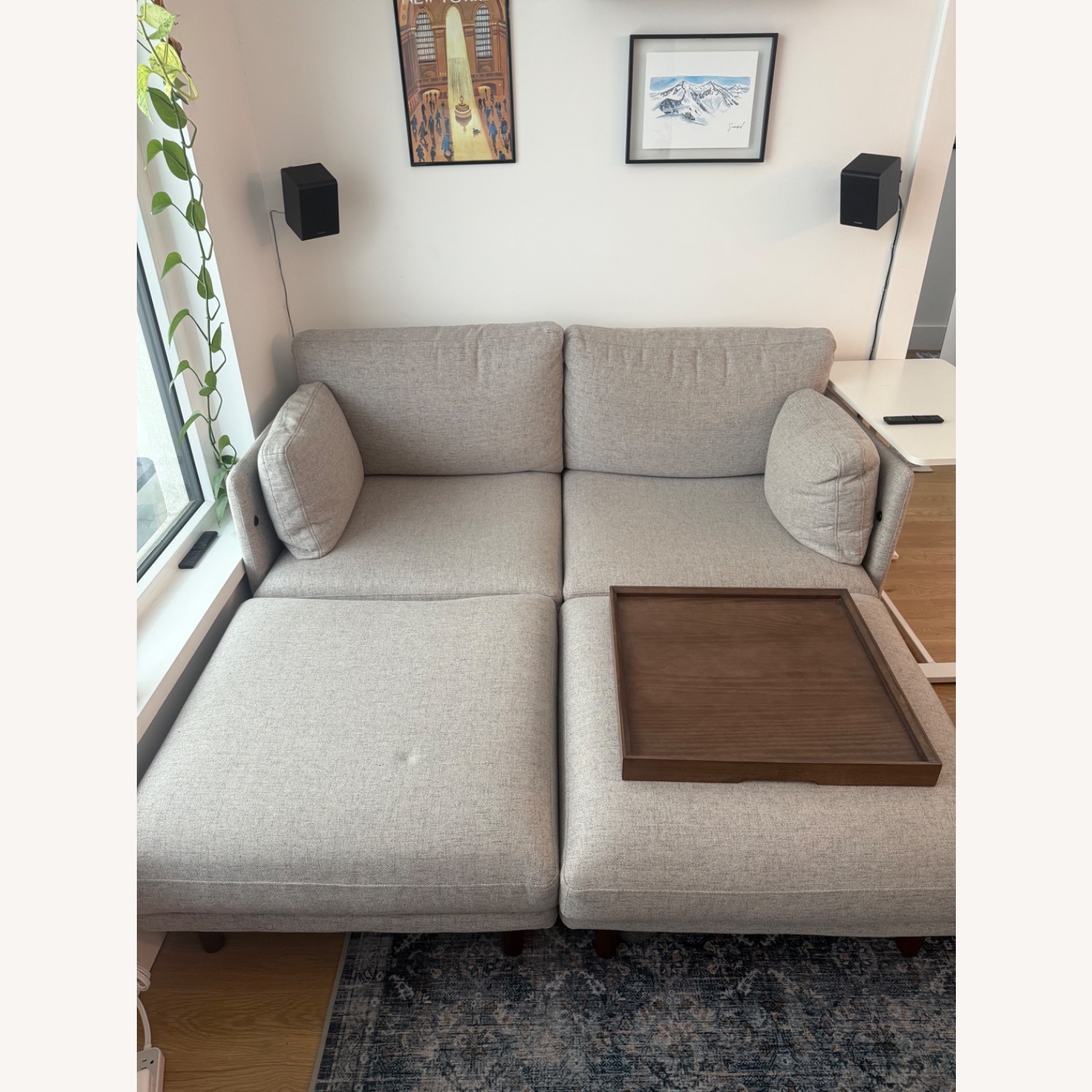 Burrow 4-piece Modular Sofa with Table Topper - image-1