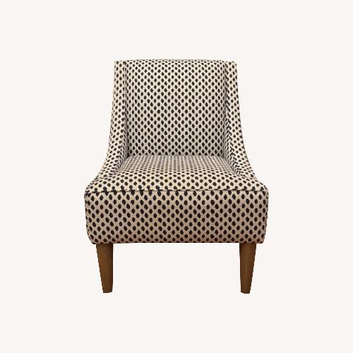 Used White and Navy Printed Fabric Accent Chair for sale on AptDeco