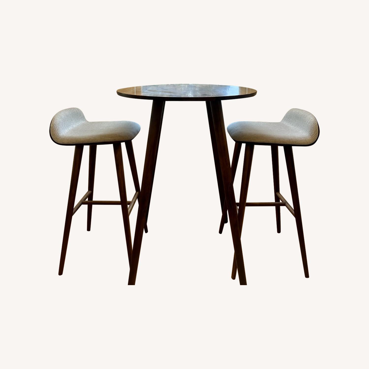 Article Walnut Bar Table & Chairs - image-0