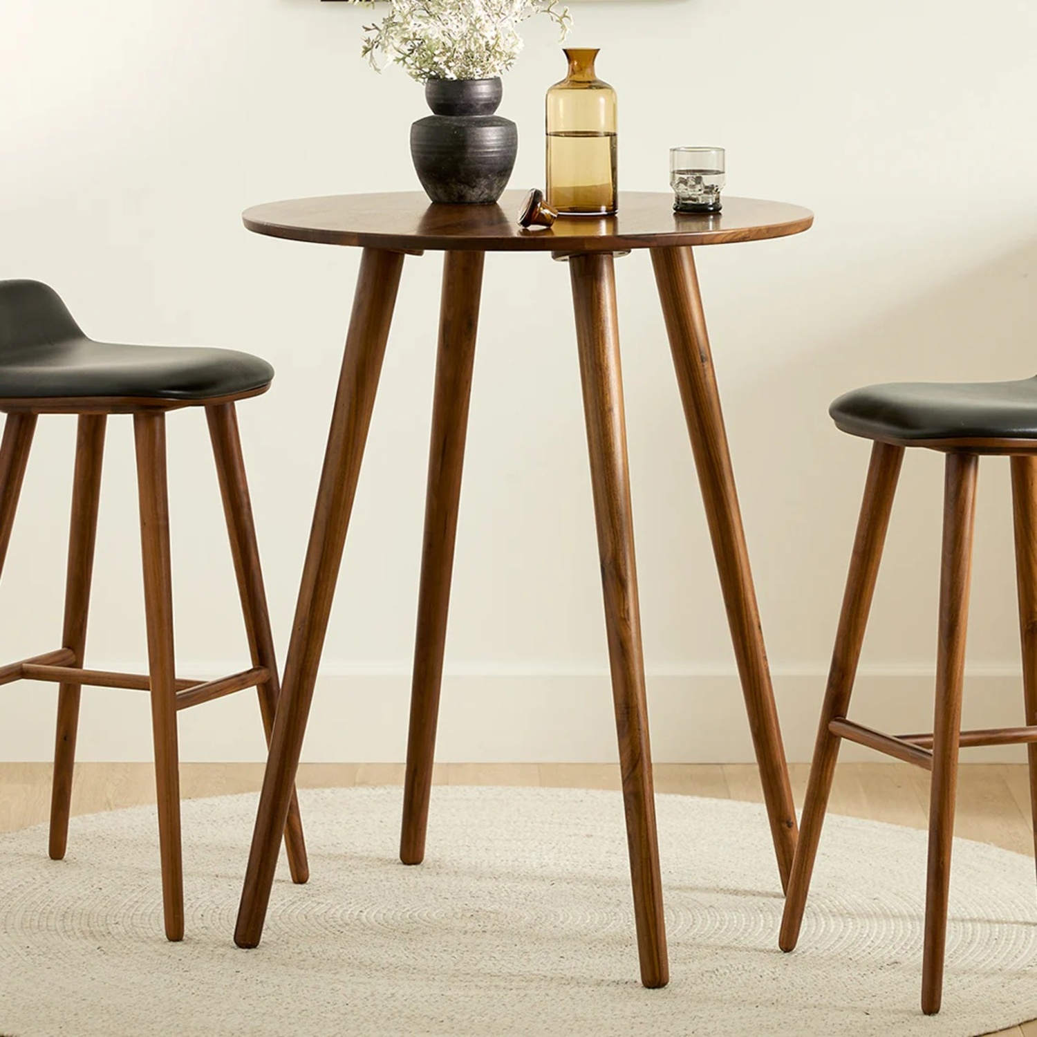 Article Walnut Bar Table & Chairs - image-6