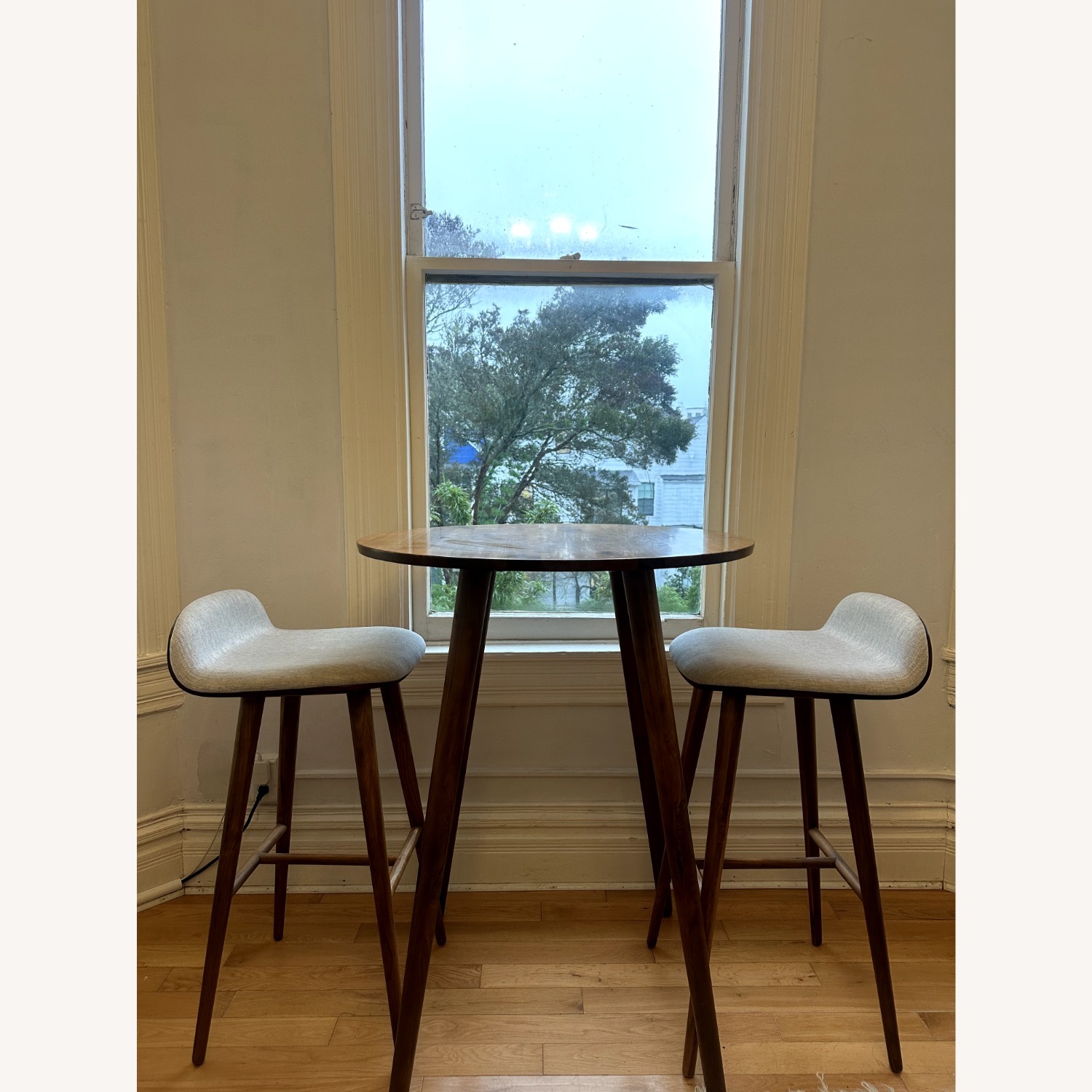 Article Walnut Bar Table & Chairs - image-1