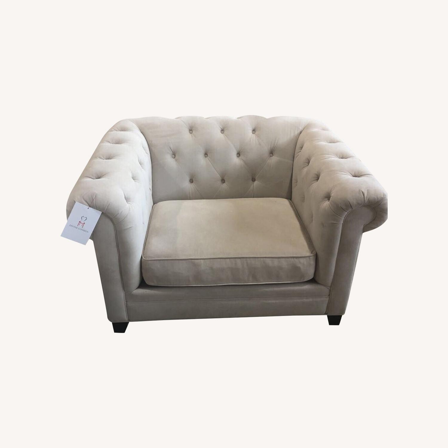 Jonathan Louis Tufted Velvet Club Lounge Chair - image-0