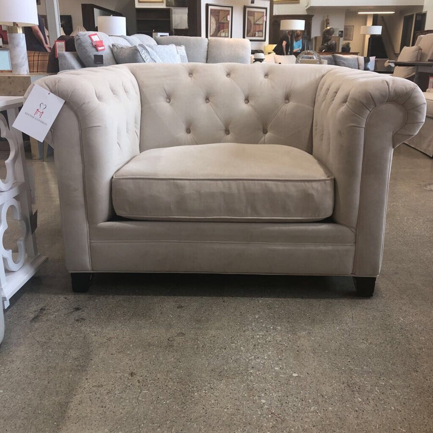 Jonathan Louis Tufted Velvet Club Lounge Chair - image-5