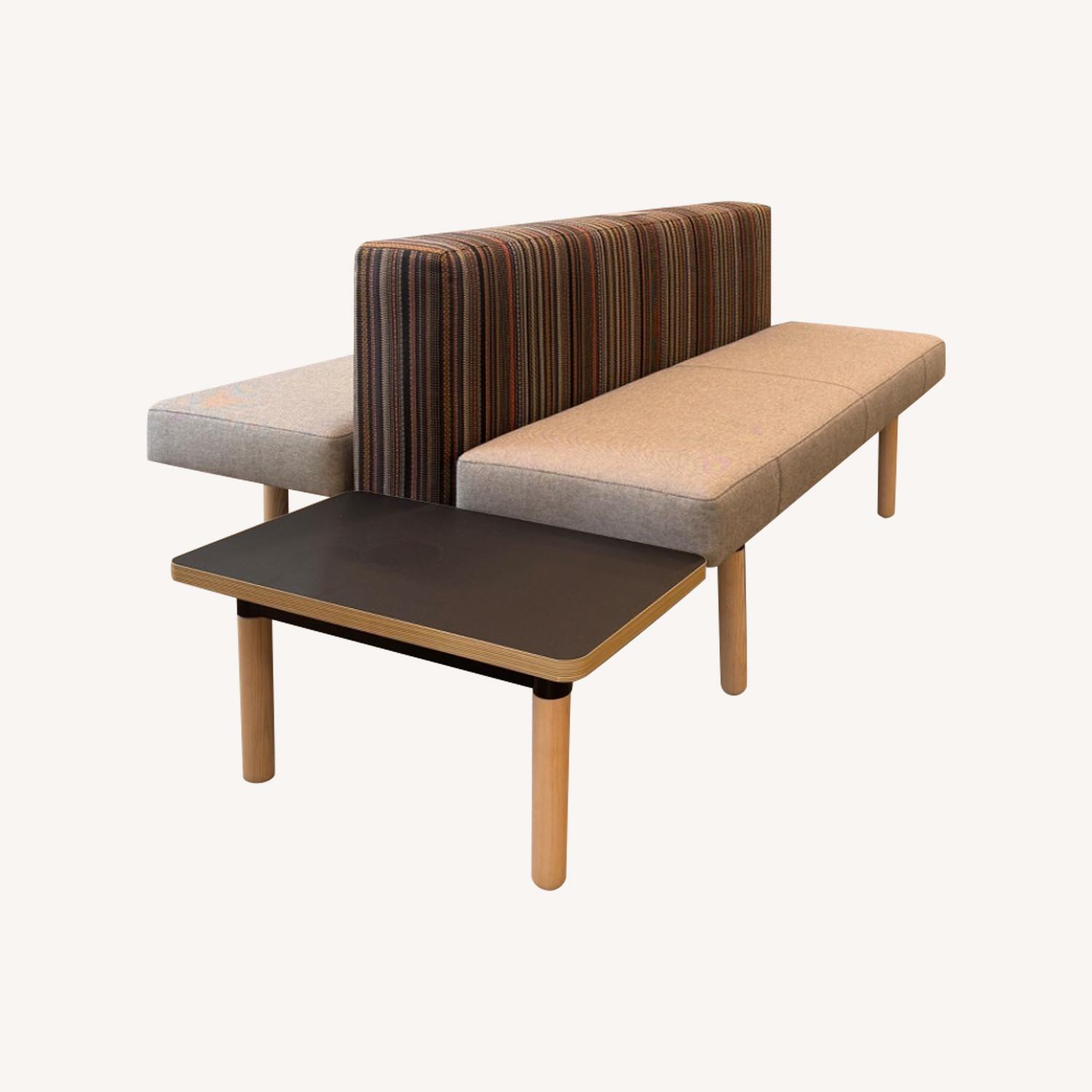 Modular Two-Piece Seating Set with Built-In Table - image-0
