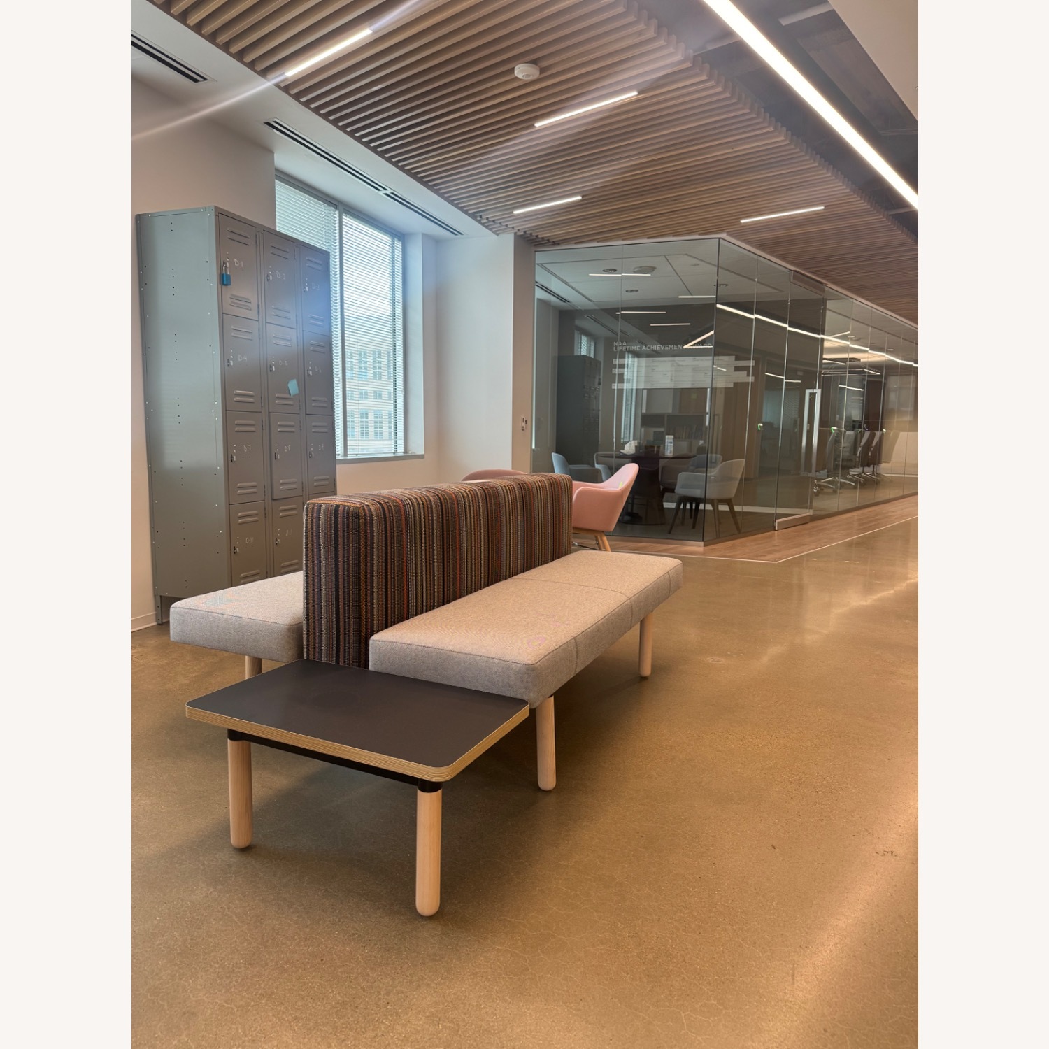 Modular Two-Piece Seating Set with Built-In Table - image-1