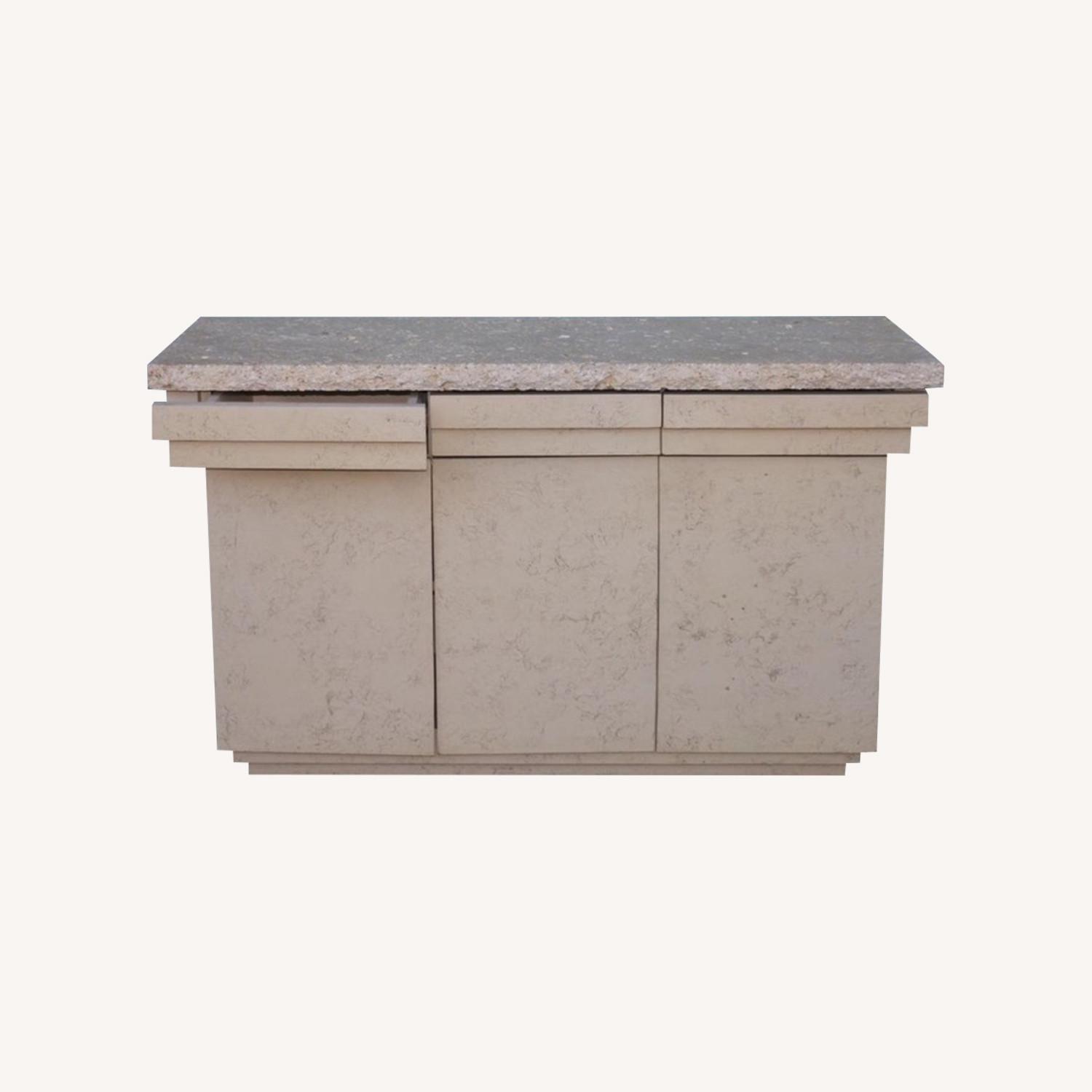 Vintage Stone Top Credenza - image-0