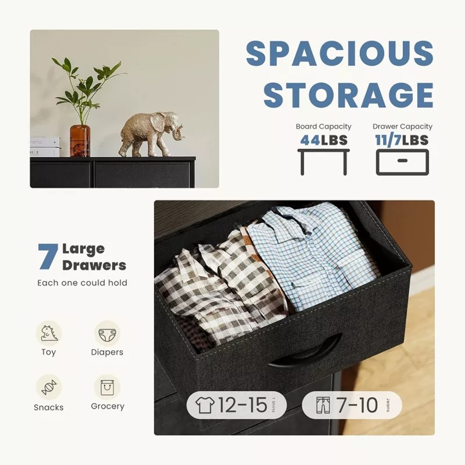 7-Drawer Fabric Storage Organizer Dresser  - image-6