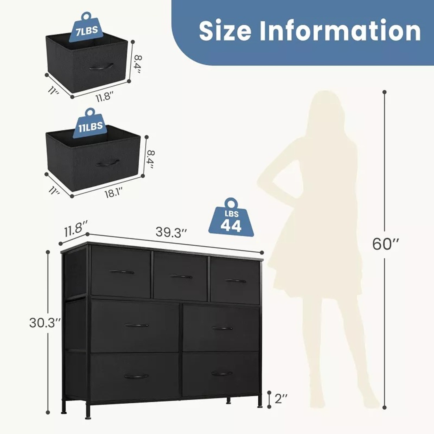 7-Drawer Fabric Storage Organizer Dresser  - image-3